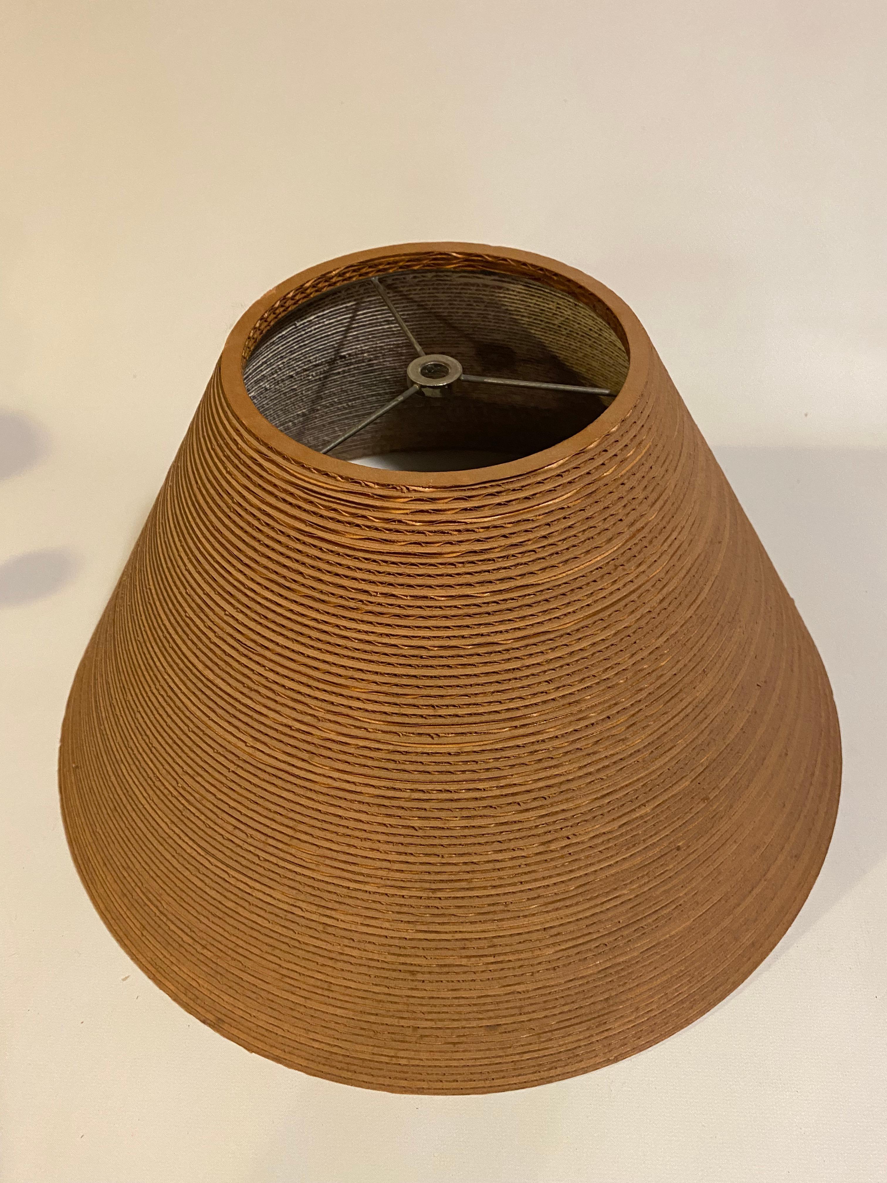 Post-Modern Frank Gehry Easy Edges Corrugated Cardboard Table Lamp Shade