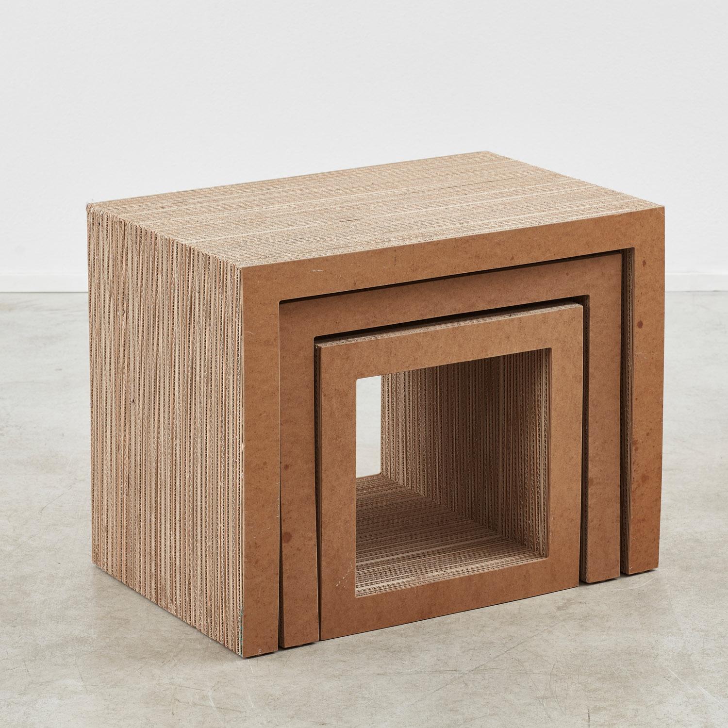 Frank Gehry Easy Edges Nesting Tables for Vitra - Switzerland, Designed 1972 7