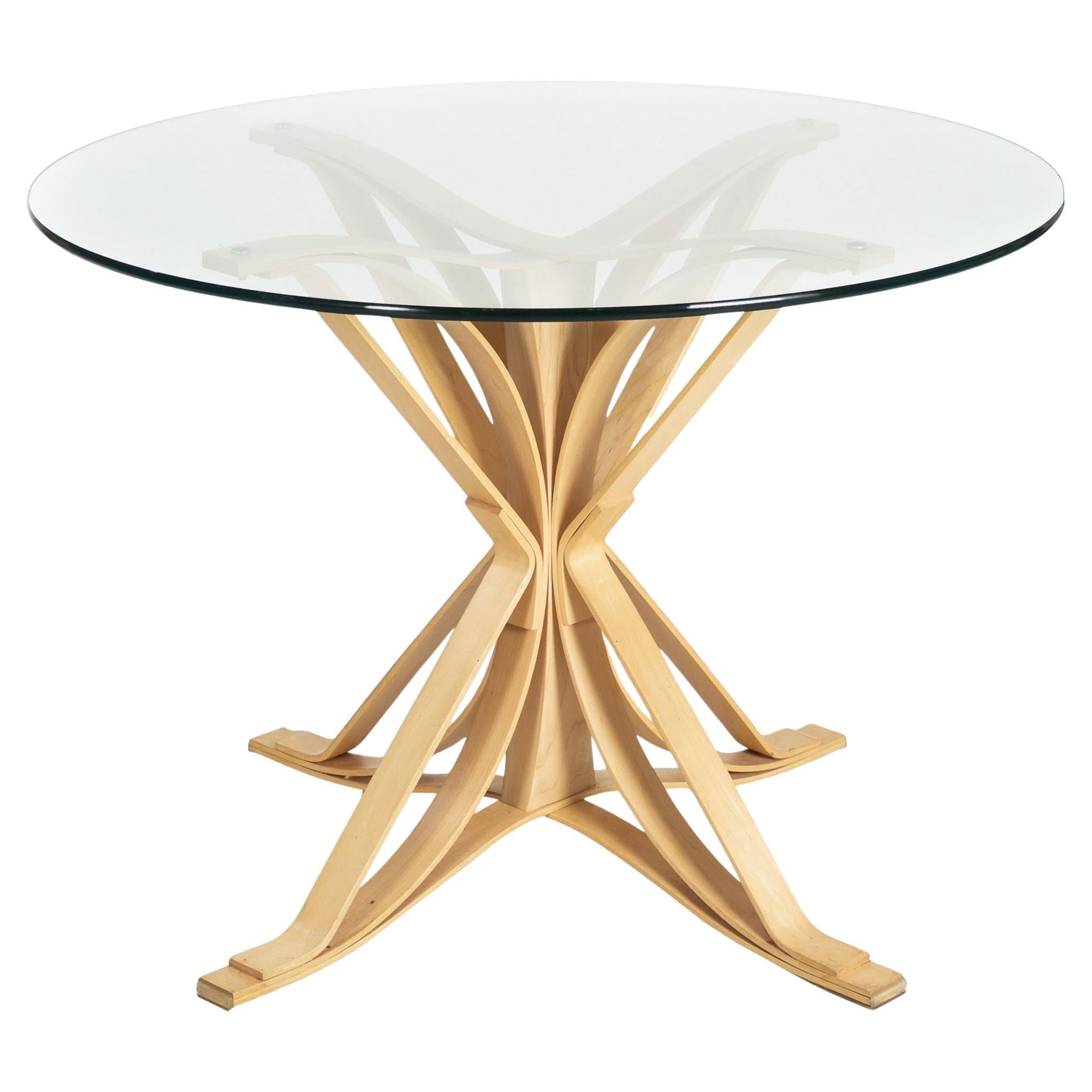 Frank Gehry for Knoll “Face off” Laminated Maple Center Table, circa 1998