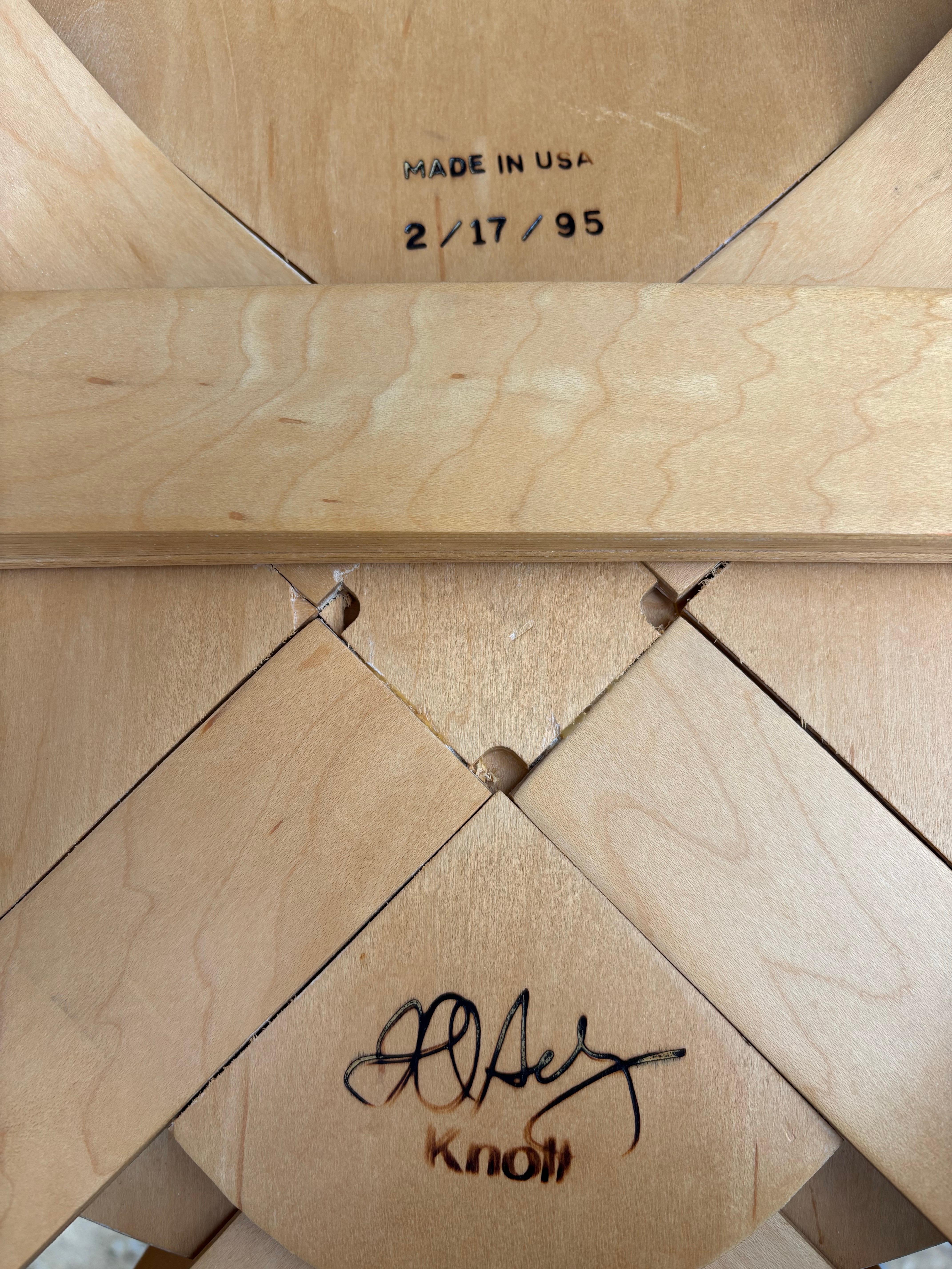 Bouleau Frank Gehry pour Knoll Hat Trick Chair   4 DISPONIBLES ! en vente
