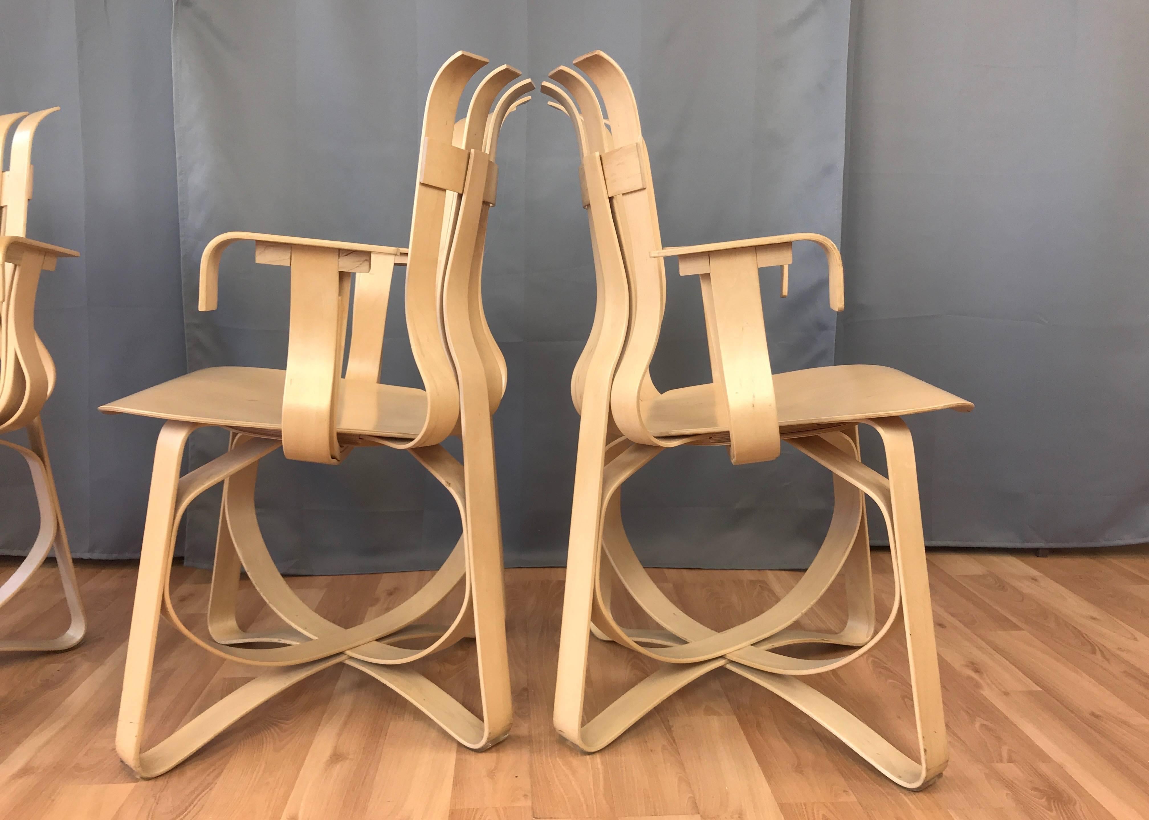 Frank Gehry for Knoll Hat Trick Chairs, Three Available In Good Condition In San Francisco, CA