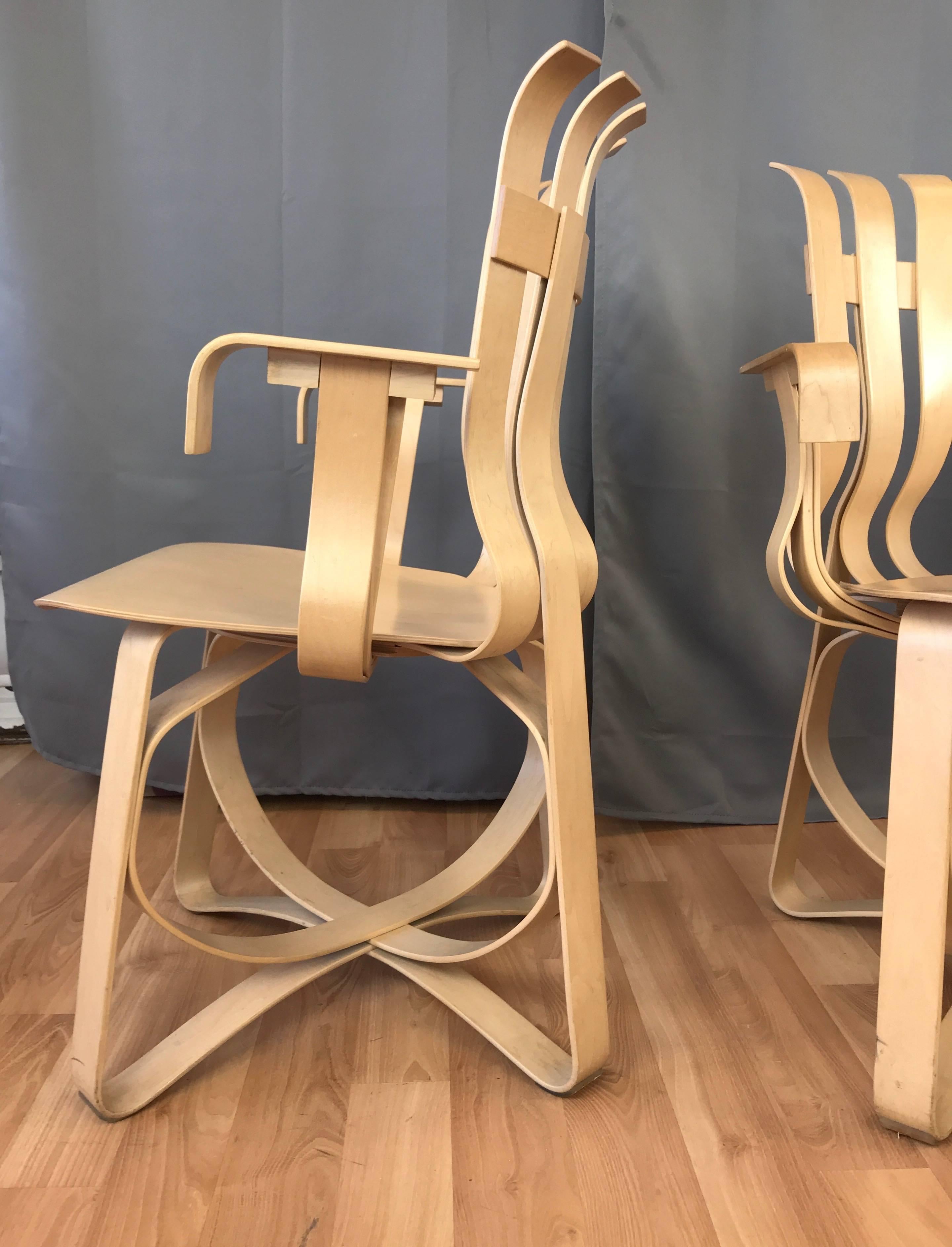 Frank Gehry für Knoll Hat Trick Chairs:: drei verfügbar 3