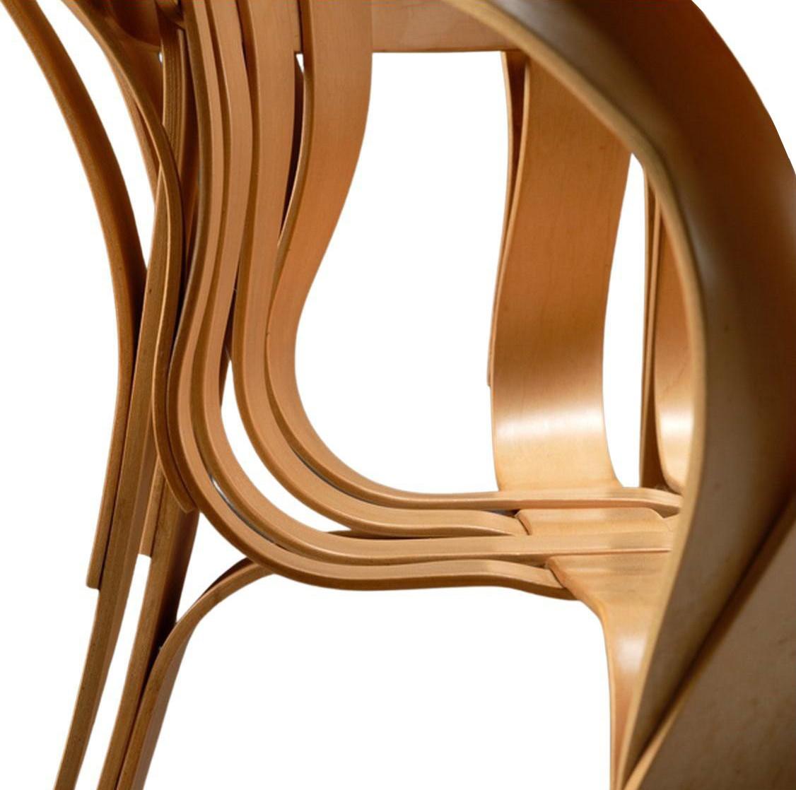 Frank Gehry für Knoll, Paar Kreuzkreuz-Stühle aus gebogenem Ahornholz im Angebot 4