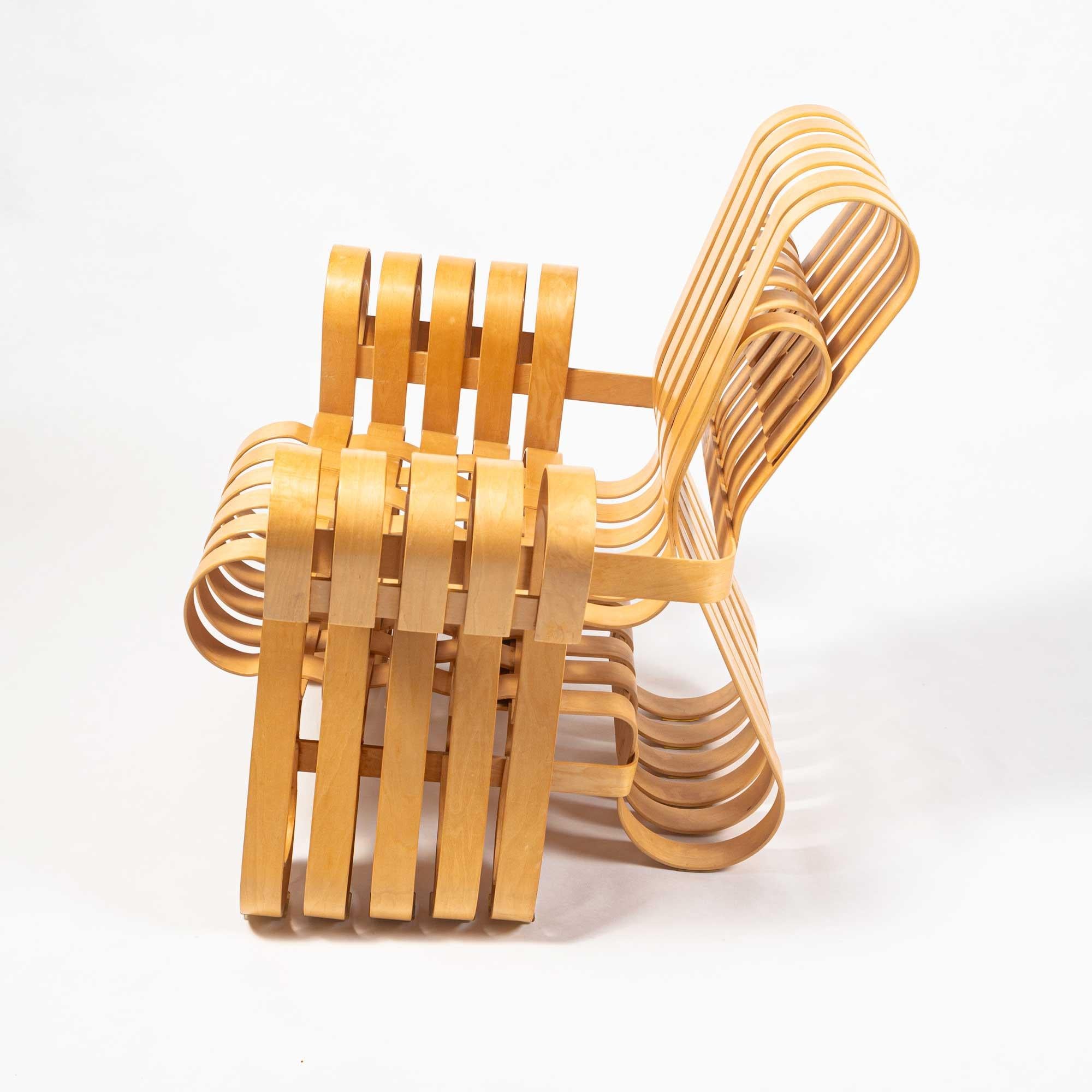American Frank Gehry for Knoll Power Play Chair and Ottoman, circa 1994