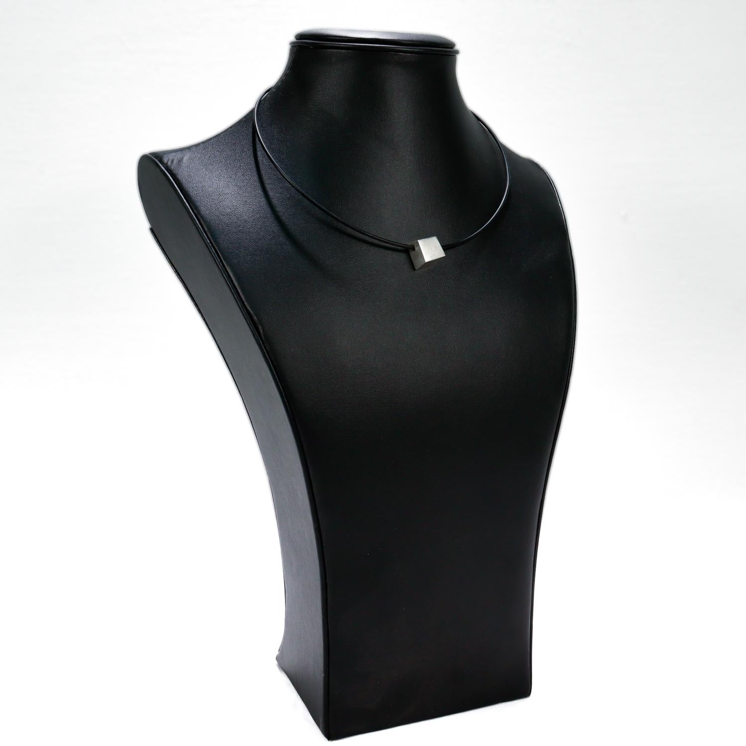 Women's or Men's Frank Gehry for Tiffany & Co. Cube Torque Sterling Silver Choker Necklace For Sale