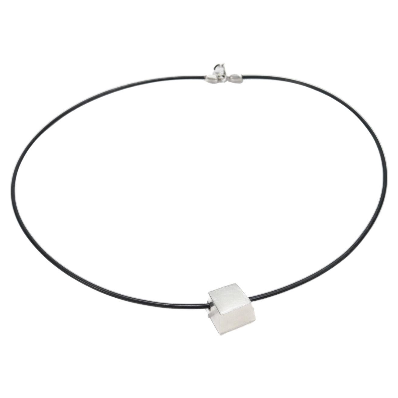 Frank Gehry for Tiffany & Co. Cube Torque Sterling Silver Choker Necklace