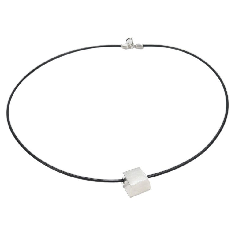 Frank Gehry for Tiffany and Cube Torque Sterling Silver Choker