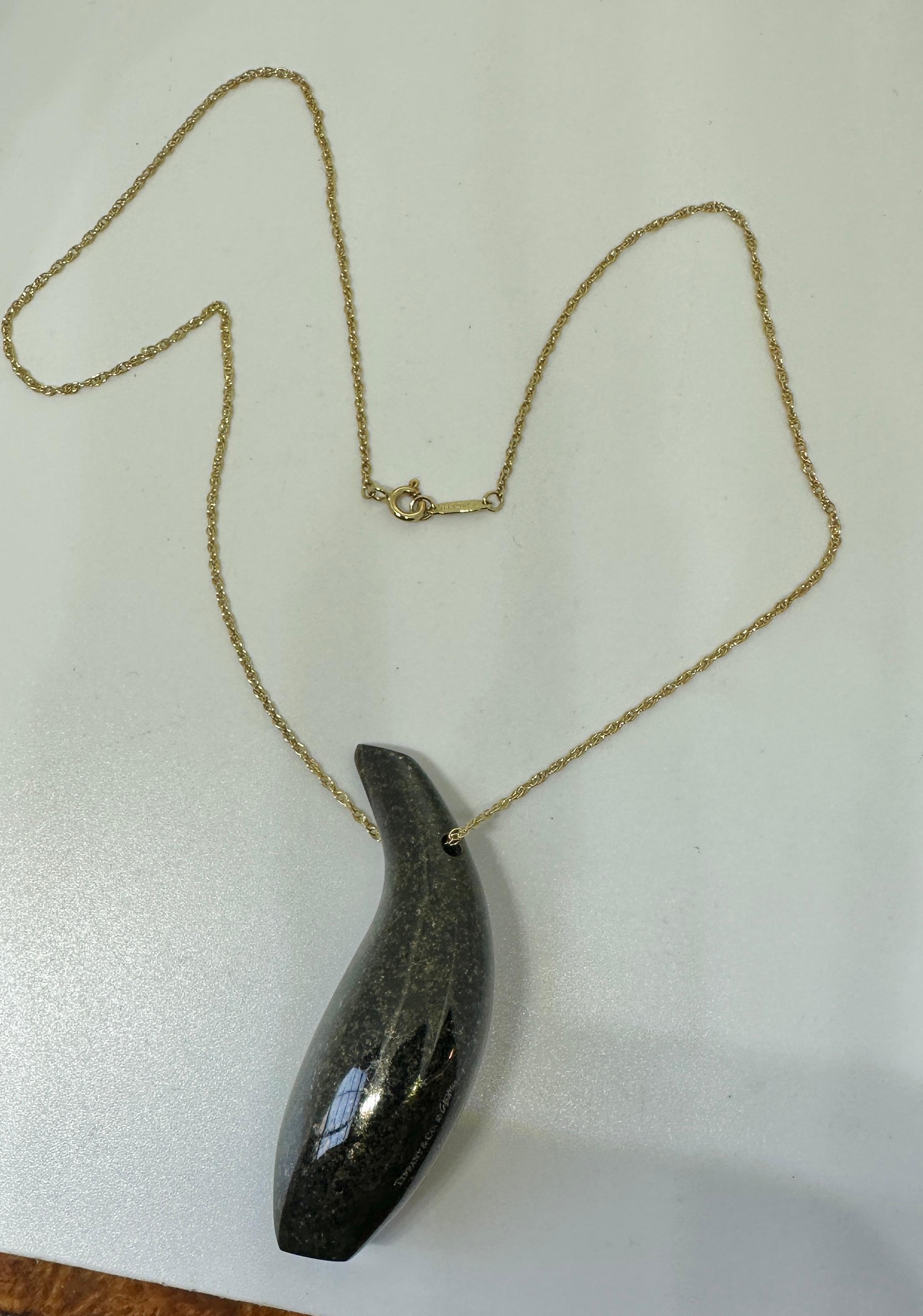 Frank Gehry for Tiffany & Co. Jade Fish Necklace 18 Karat Gold 1