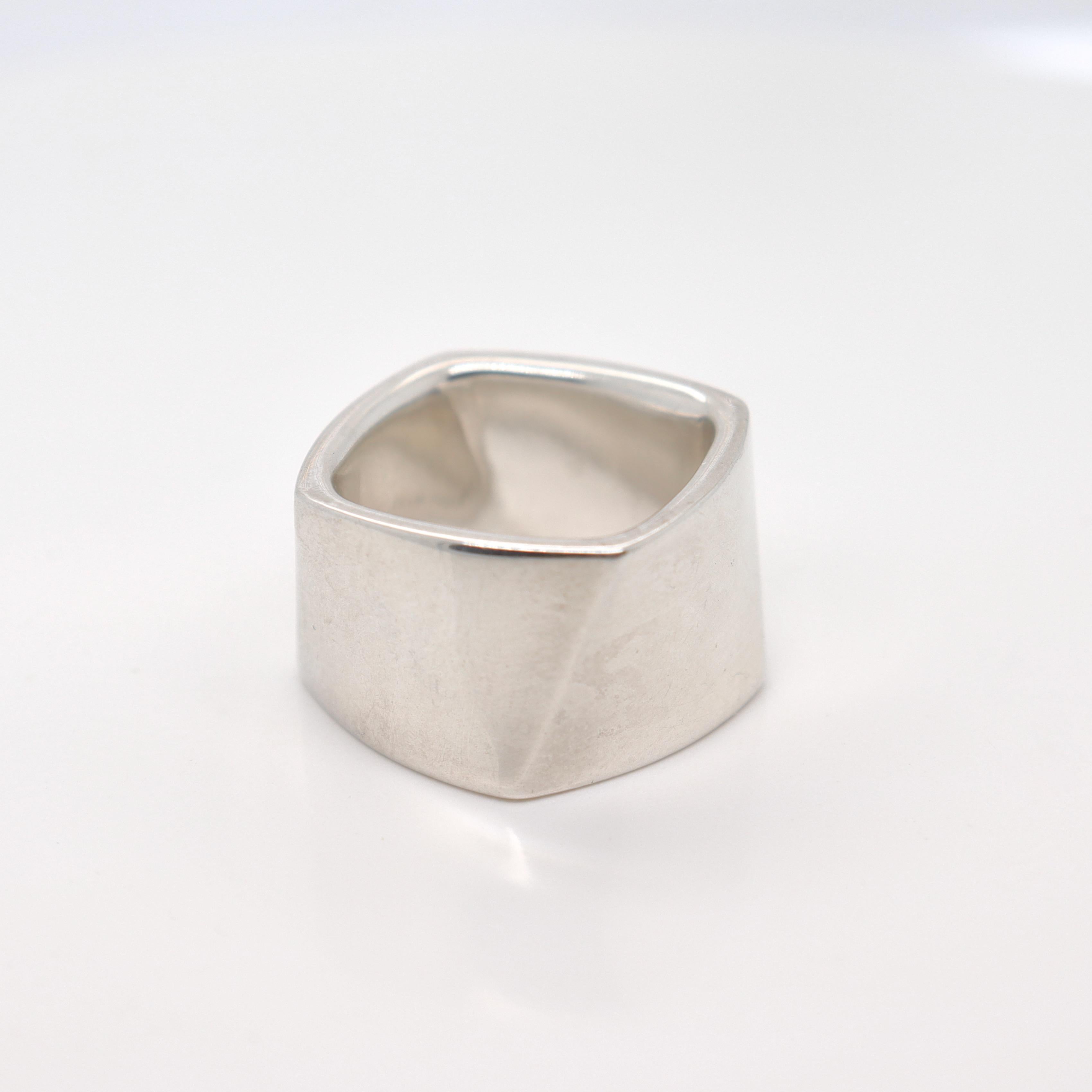 Frank Gehry for Tiffany & Co. Sterling Silver Wide Torque Band Ring For Sale 2