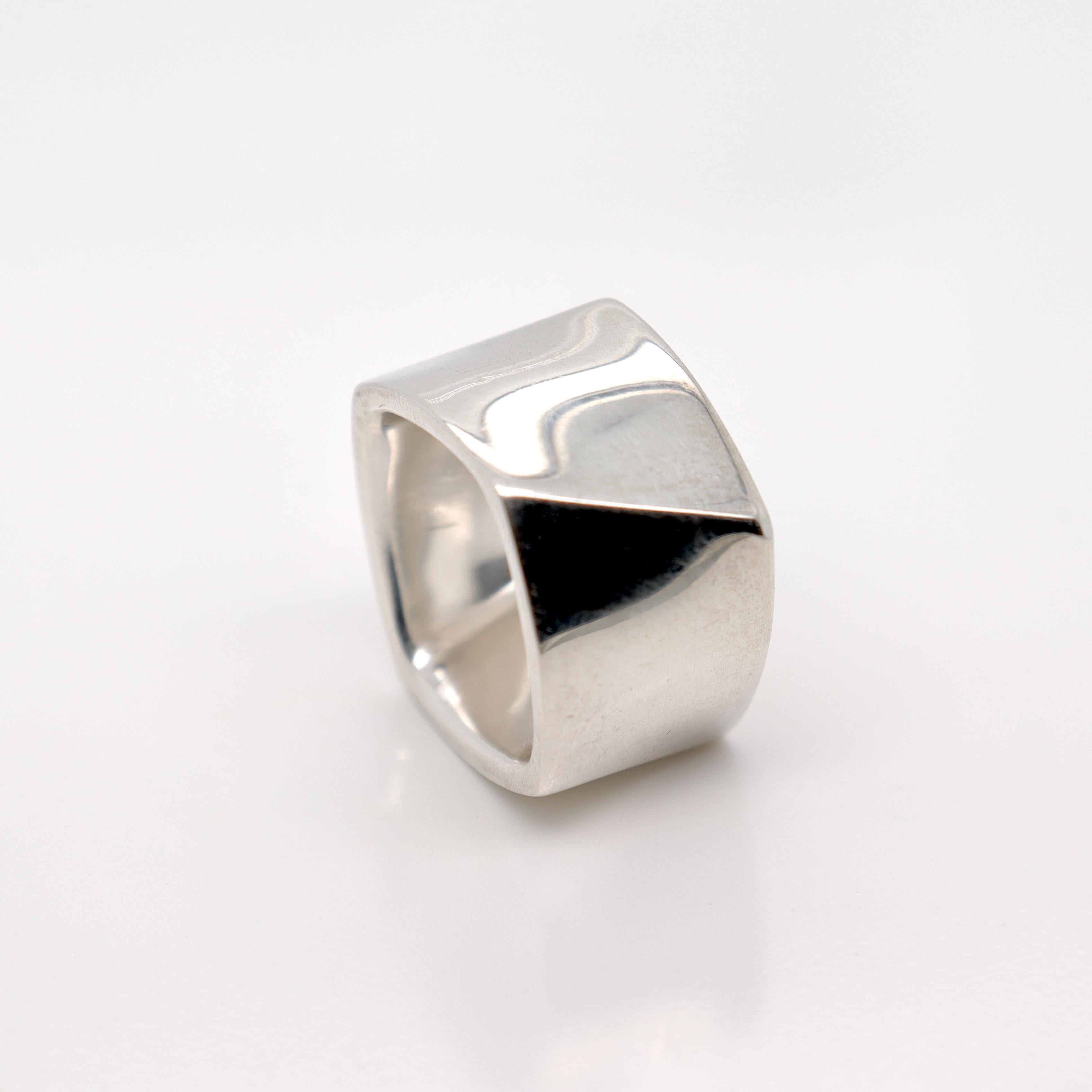 Modern Frank Gehry for Tiffany & Co. Sterling Silver Wide Torque Band Ring For Sale