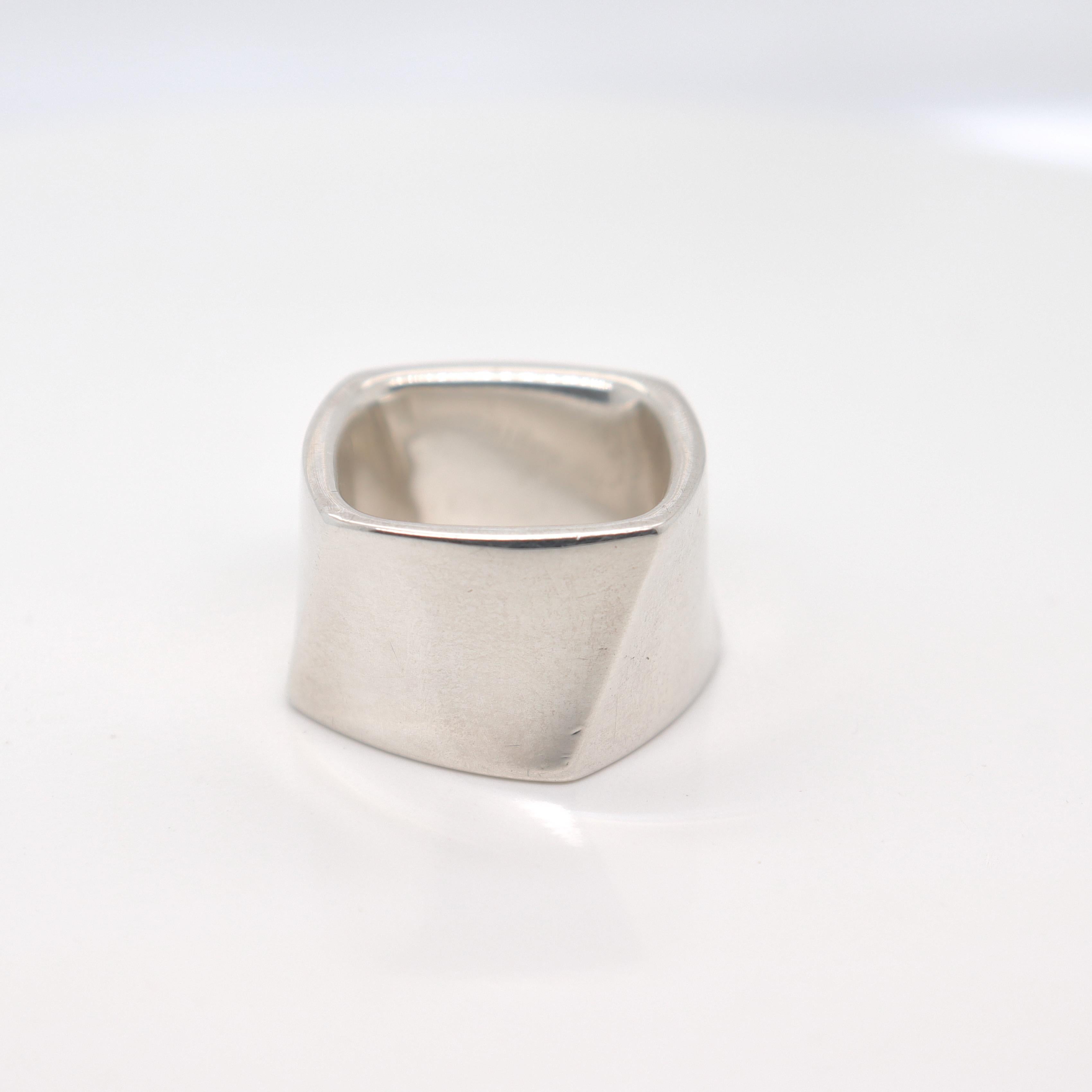 Frank Gehry for Tiffany & Co. Sterling Silver Wide Torque Band Ring In Good Condition For Sale In Philadelphia, PA