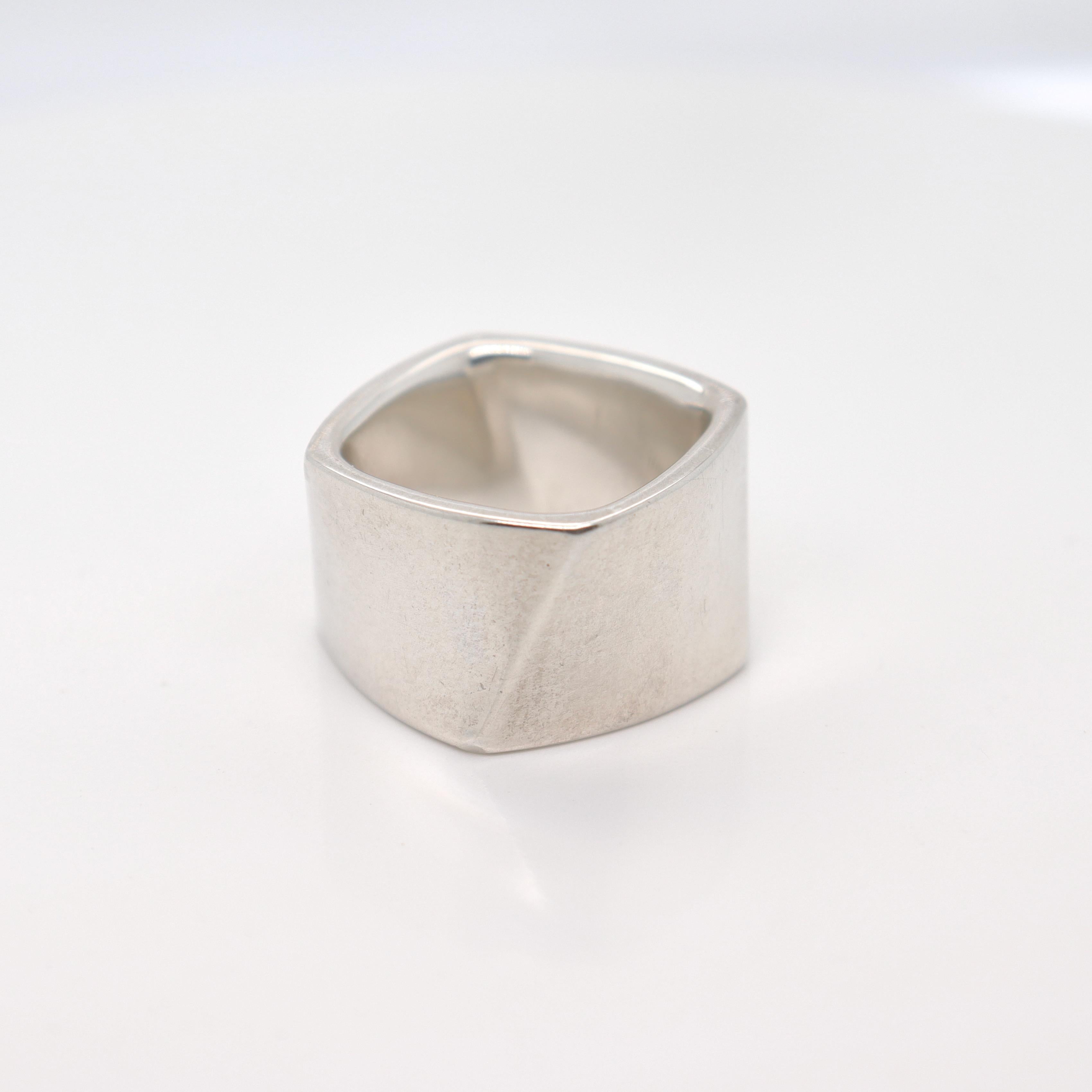 Frank Gehry for Tiffany & Co. Sterling Silver Wide Torque Band Ring For Sale 1
