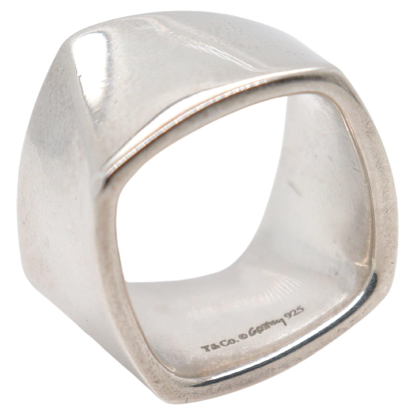 Frank Gehry pour Tiffany & Co. Bague à large anneau éventail en argent sterling