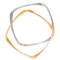 Frank Gehry for Tiffany & Co. Torque White & Yellow Gold Bangles