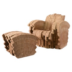 Retro Frank Gehry little Beaver Chair + Ottoman by VITRA