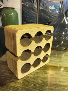 Porte-bouteilles moderne en carton ondulé et en liège à 9 bouteilles de Frank Gehry, datant d'environ 1980