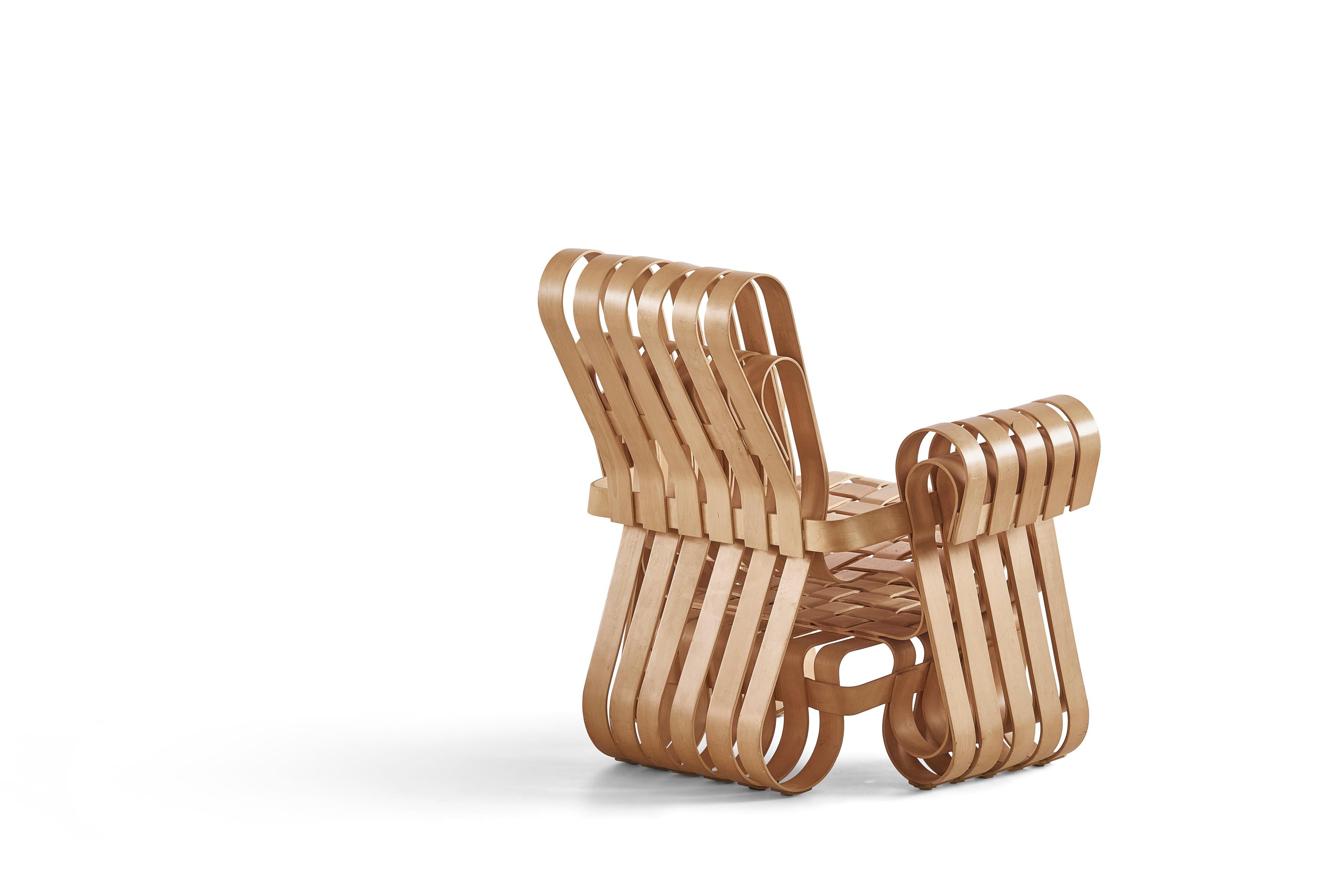 Fine XX secolo Sedia e ottomana Power Play di Frank Gehry per Knoll in vendita