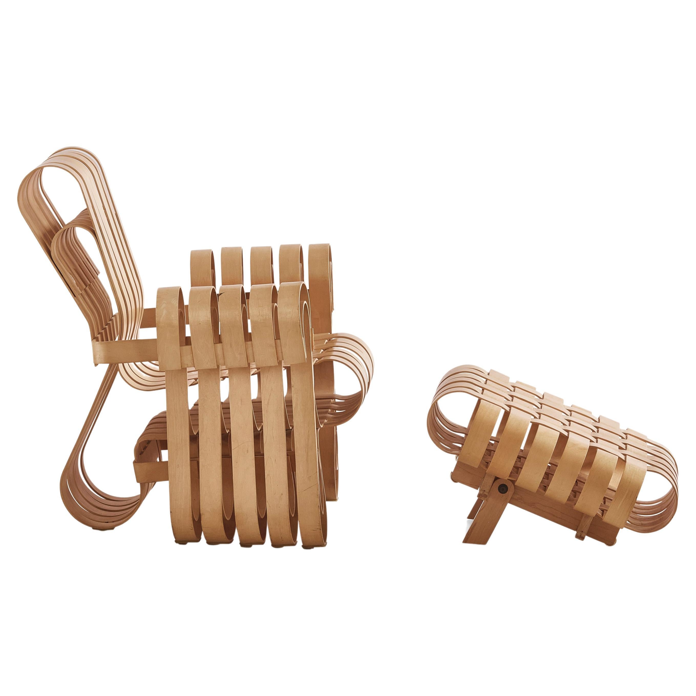 Frank Gehry Power Play Chair and Ottoman for Knoll