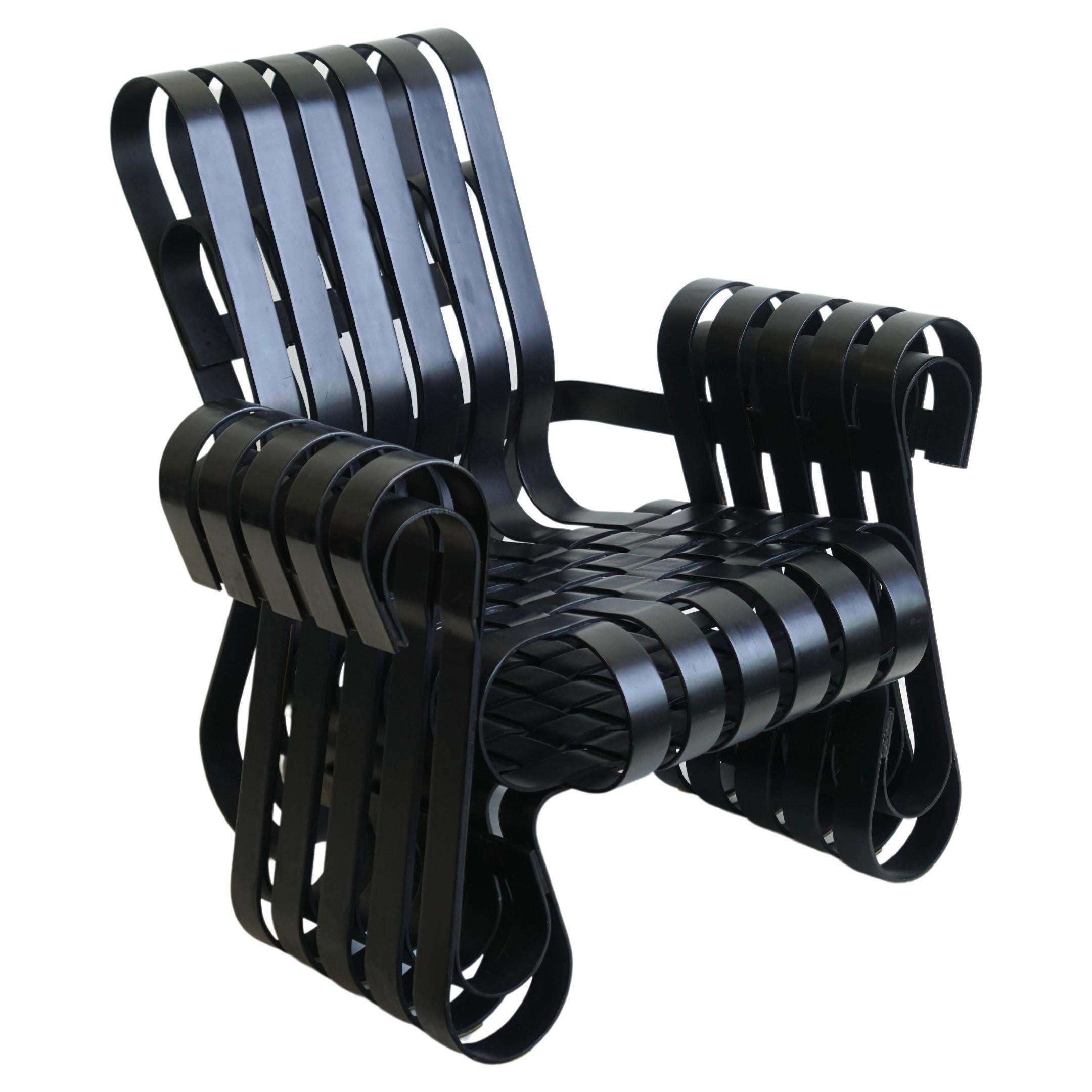 Frank Gehry Power Play Chair for Knoll, Black Lacquered For Sale