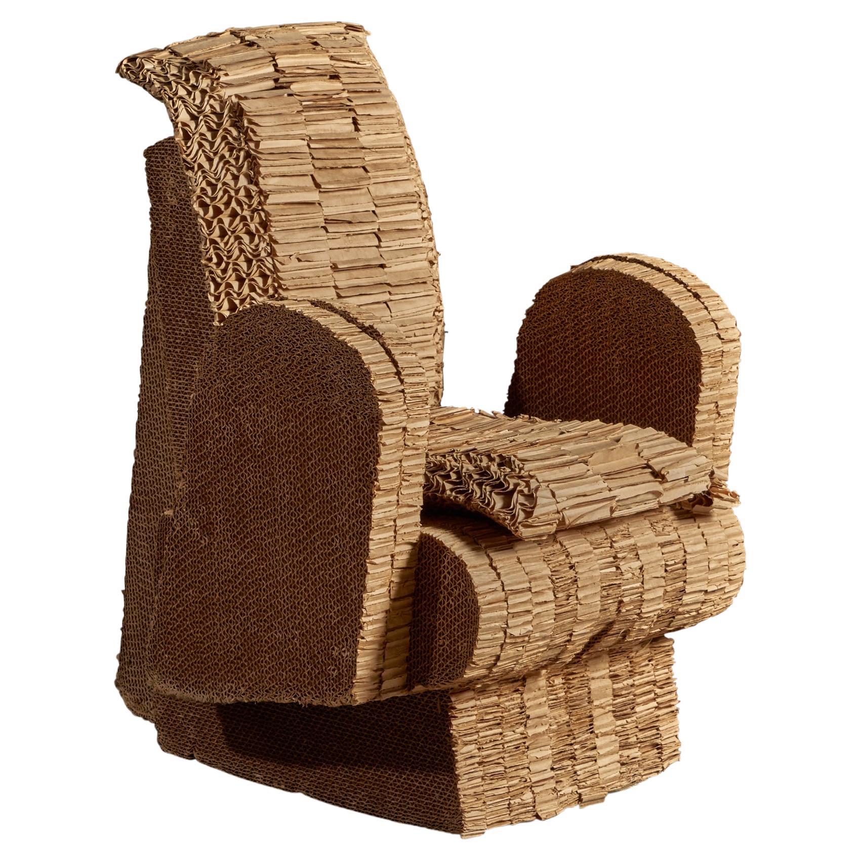Frank Gehry, "Skinny Beaver" Lounge Chair, laminated cardboard, USA, 1987 For Sale