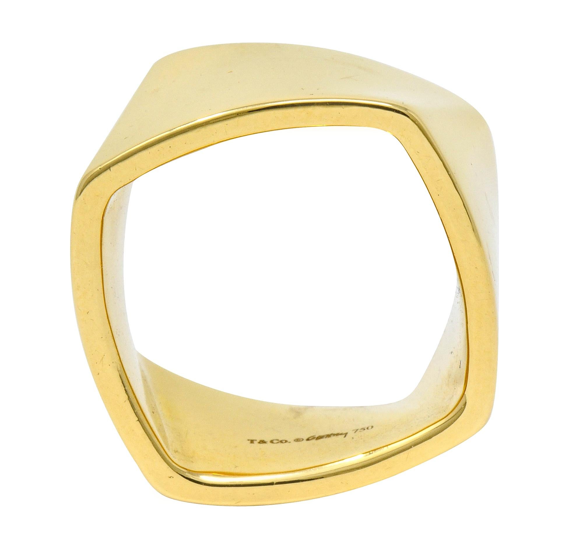 Frank Gehry Tiffany & Co. 18 Karat Gold Wide Torque Band Ring In Excellent Condition In Philadelphia, PA
