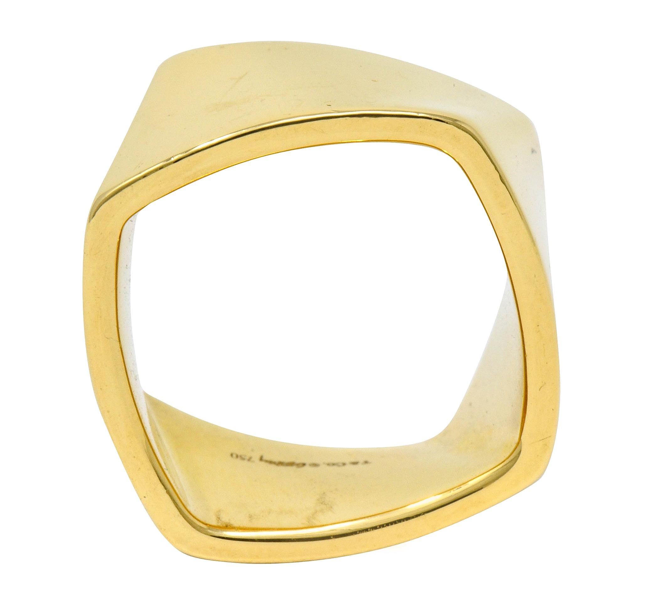 Women's or Men's Frank Gehry Tiffany & Co. 18 Karat Gold Wide Torque Band Ring
