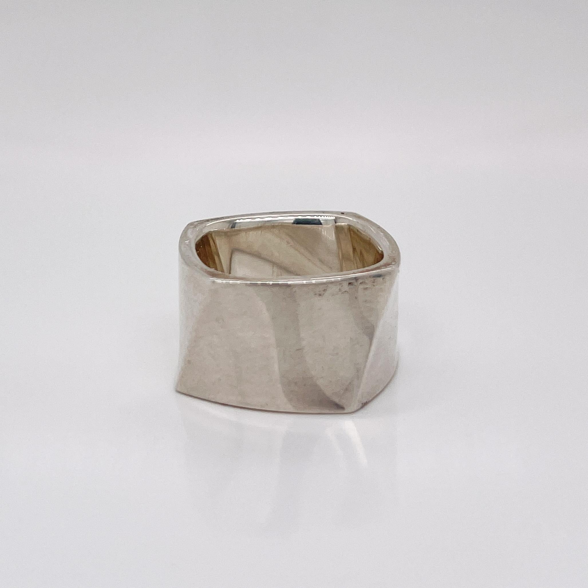 Modern Frank Gehry Tiffany & Co. Sterling Silver Torque Ring For Sale