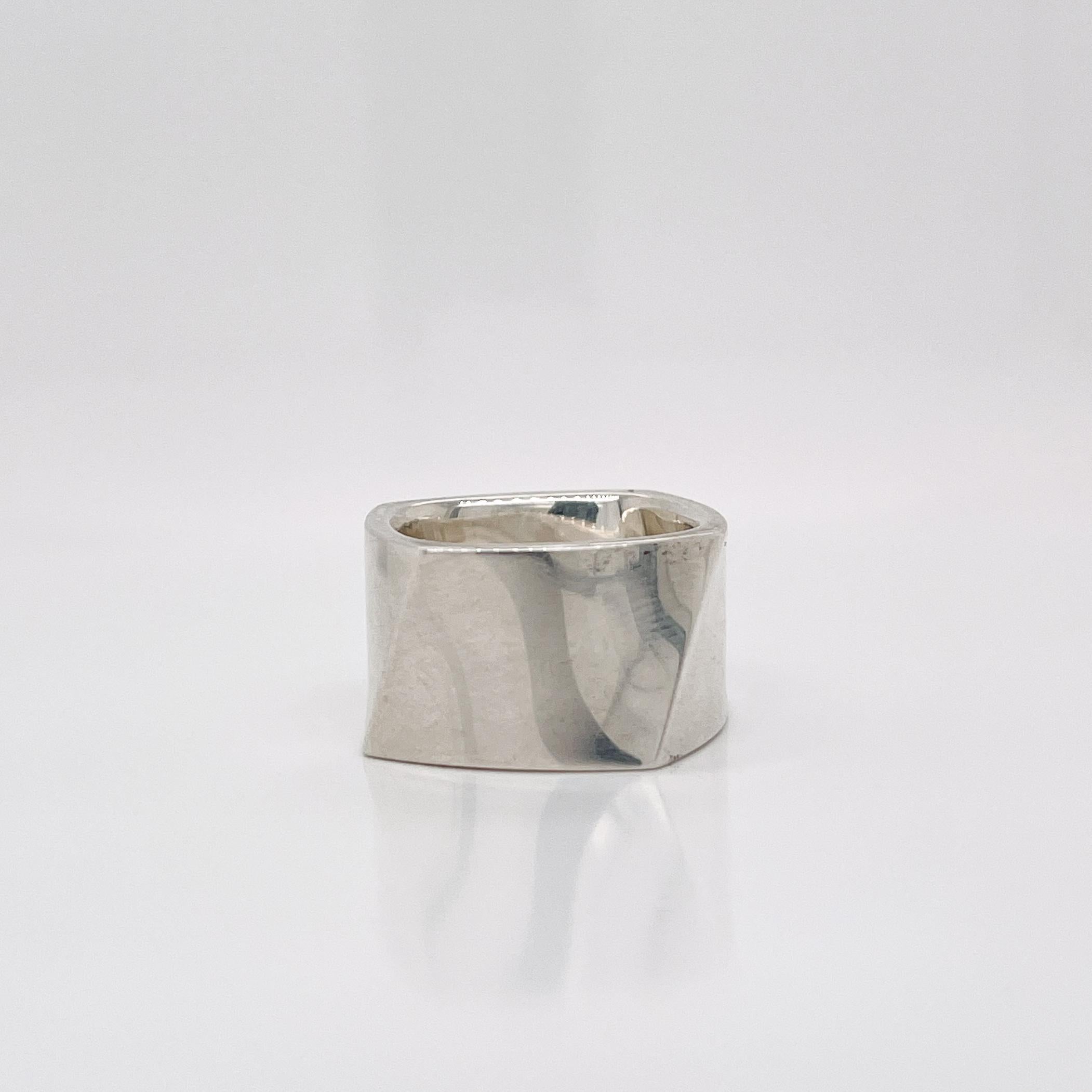 Frank Gehry Tiffany & Co. Sterling Silver Torque Ring In Good Condition For Sale In Philadelphia, PA