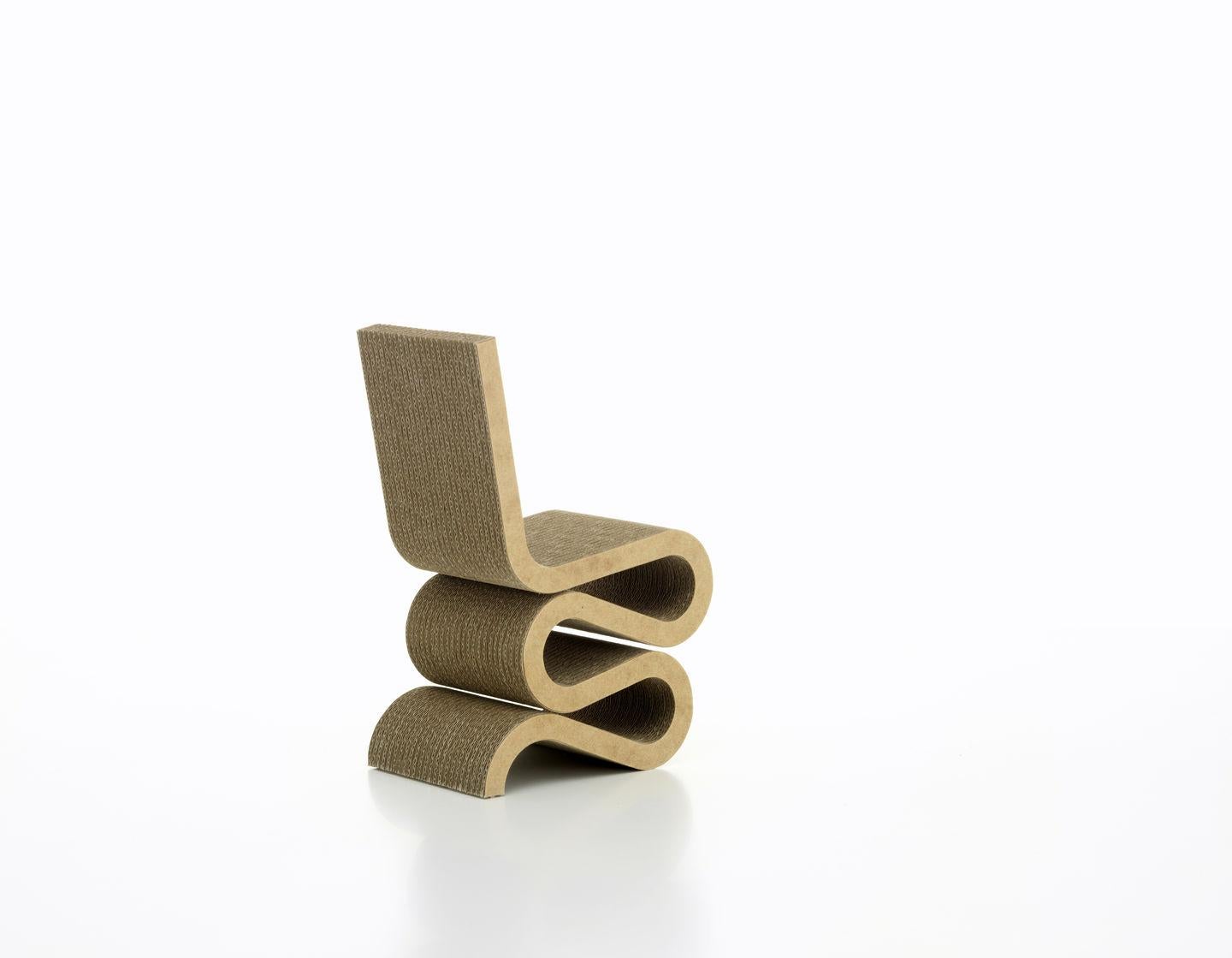 Mid-Century Modern Frank Gehry Wiggle Chair in Cardboard by Vitra