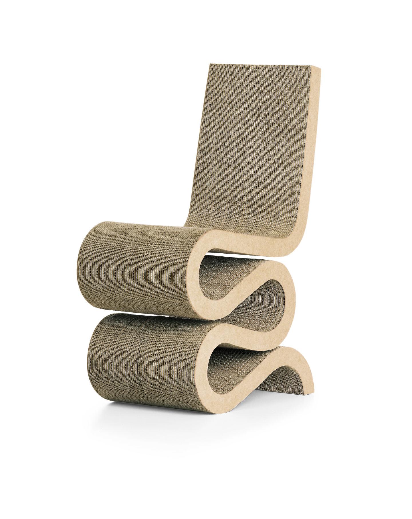 Mid-Century Modern Frank Gehry Wiggle Chair in Cardboard by Vitra 