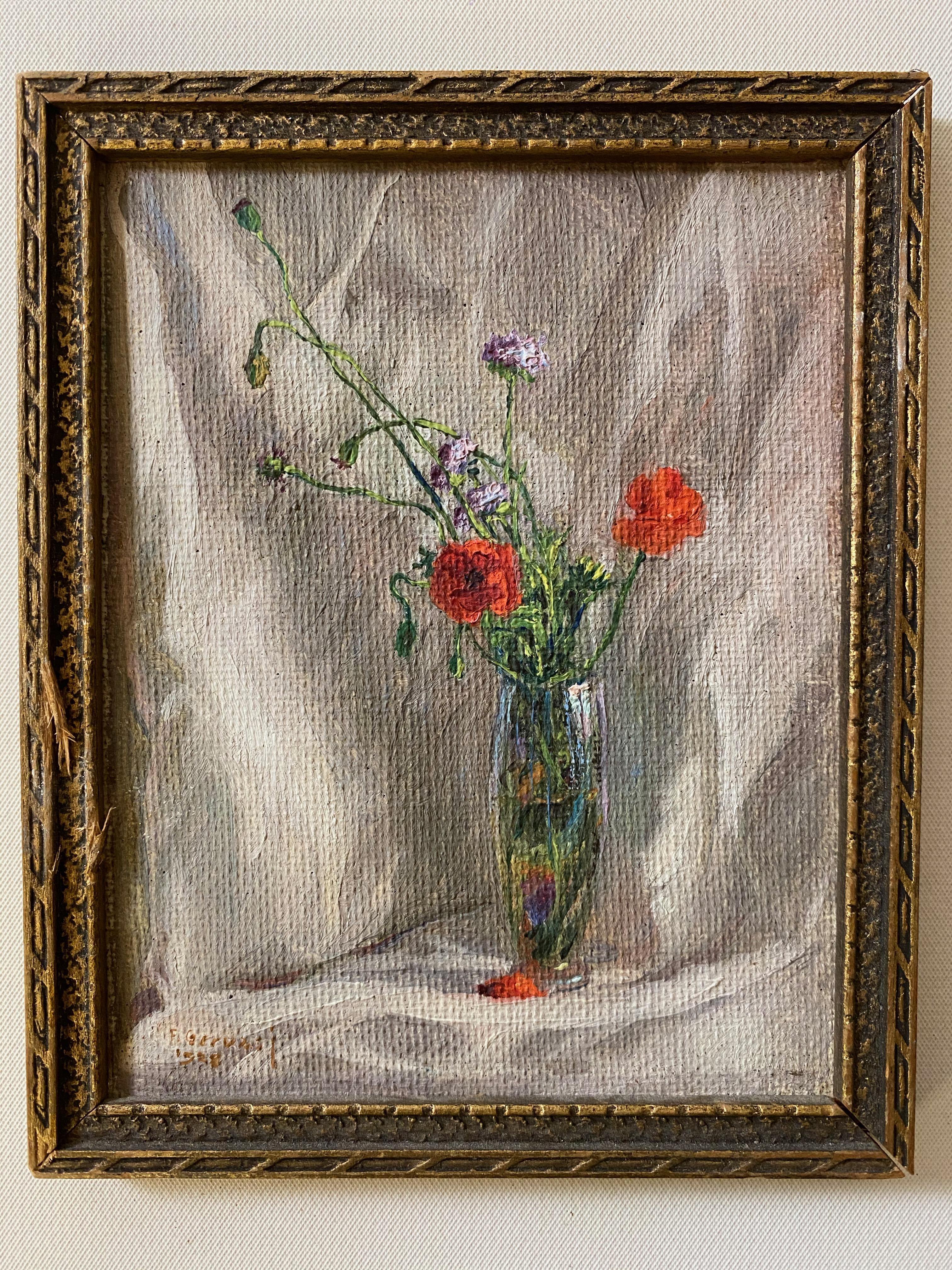 Art Deco Frank Gervasi 1920s Poppy Floral Painting