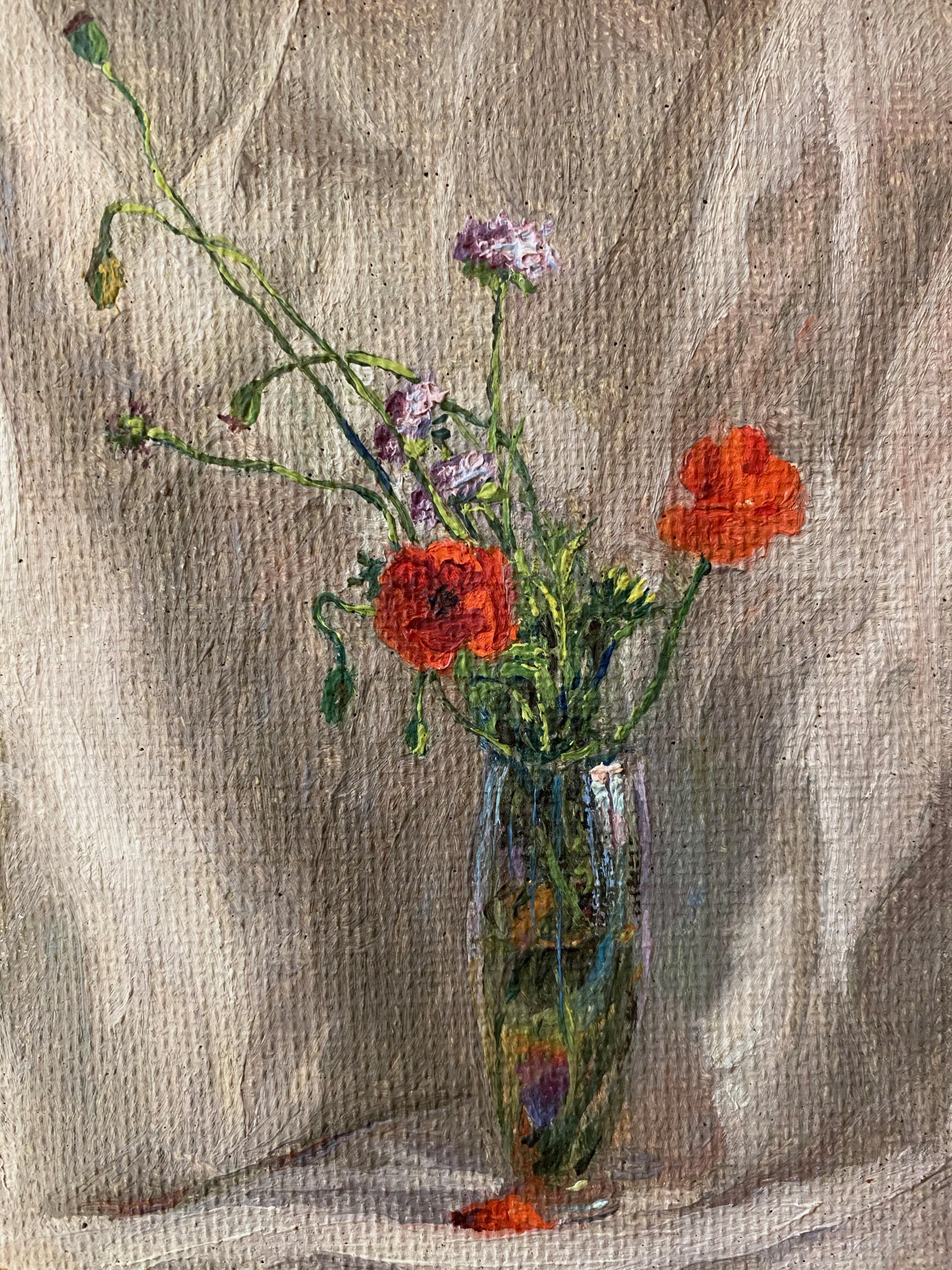 American Frank Gervasi 1920s Poppy Floral Painting