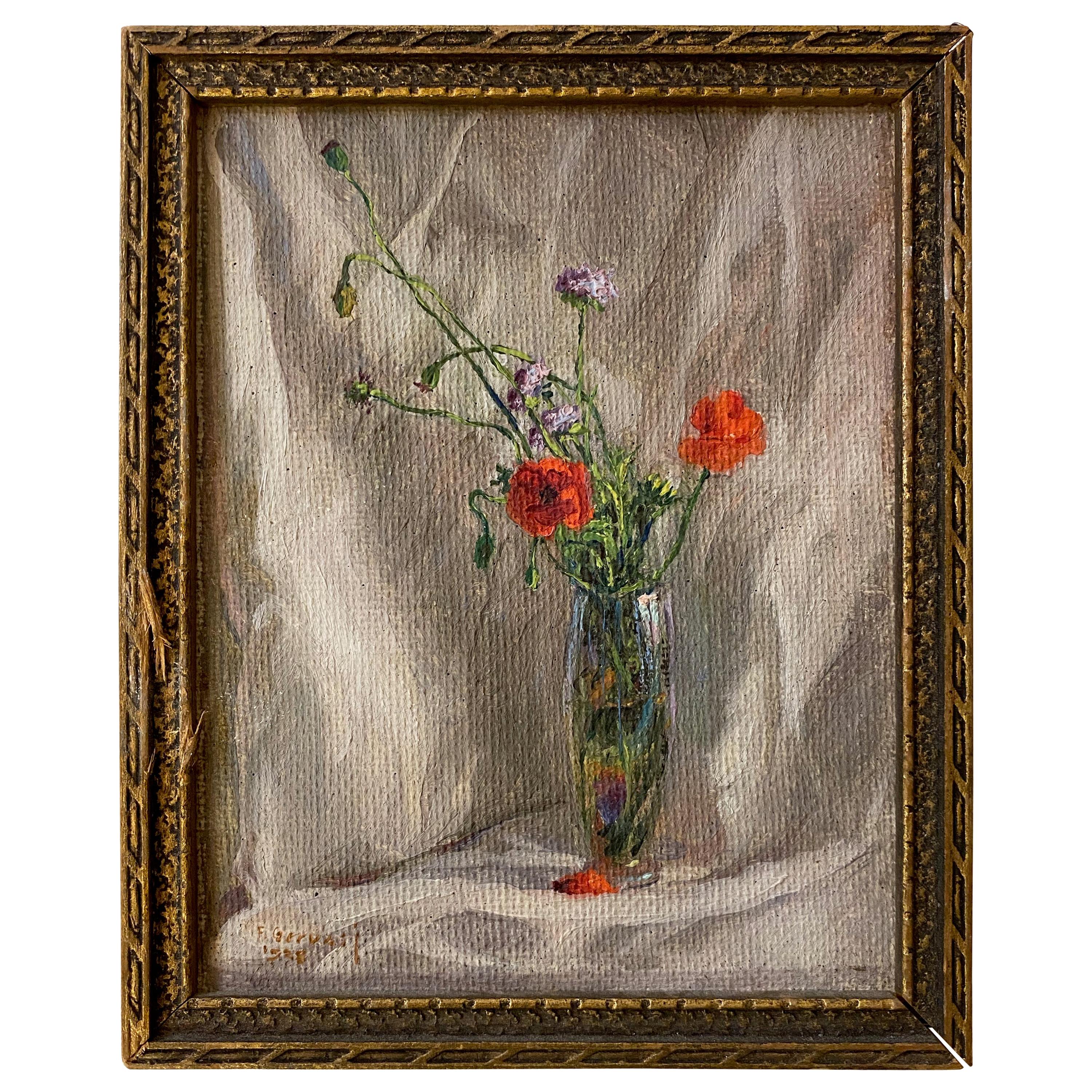 Frank Gervasi 1920s Poppy Floral Painting