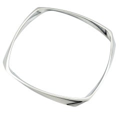 Frank Ghery for Tiffany & Co. Torque Squared Bangle Bracelet 18 Karat White Gold