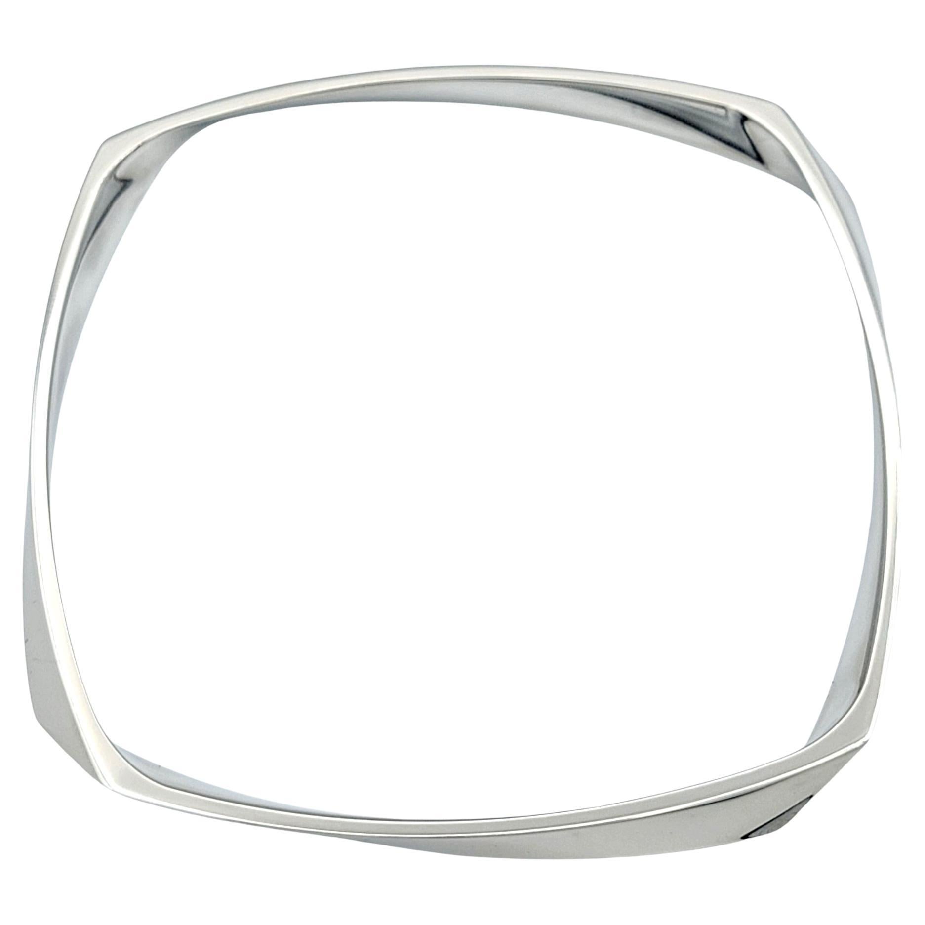 Frank Ghery for Tiffany & Co. Squared Twist Bangle Bracelet 18 Karat White Gold For Sale