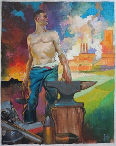 Allegory of Defense Industry (figurative male illustration)