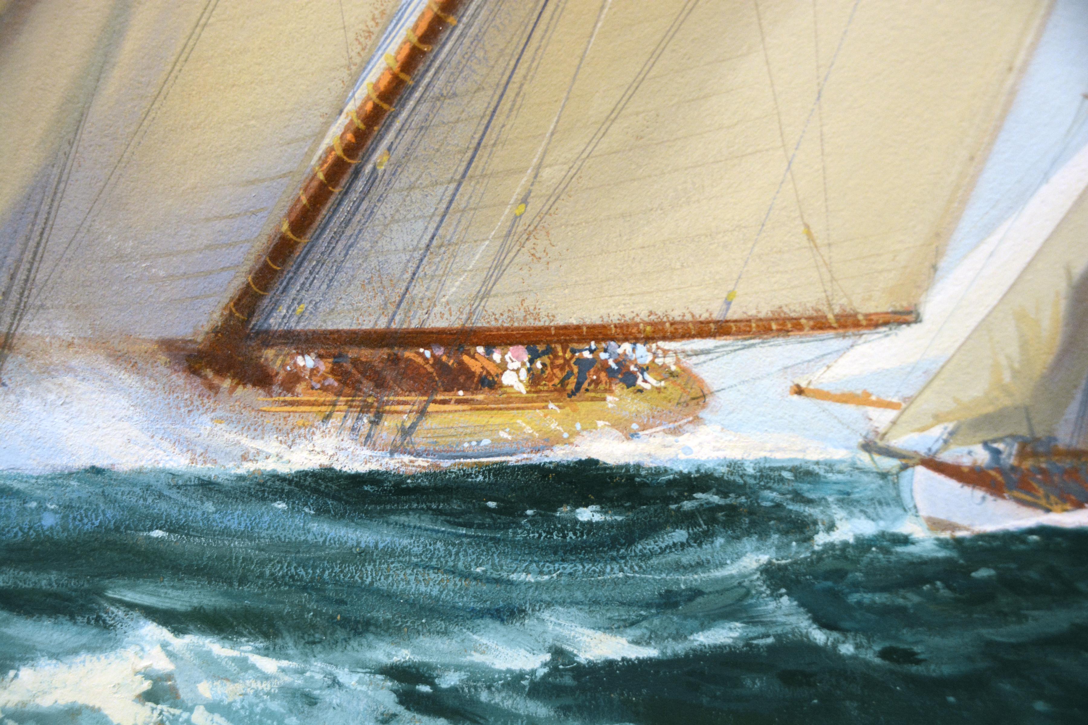 Full and By -- Sails Full  - Painting by Frank Henry Mason