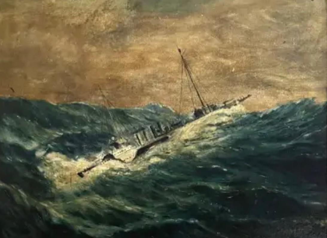 Paysage marin - Réalisme américain Painting par Frank Henry Mason
