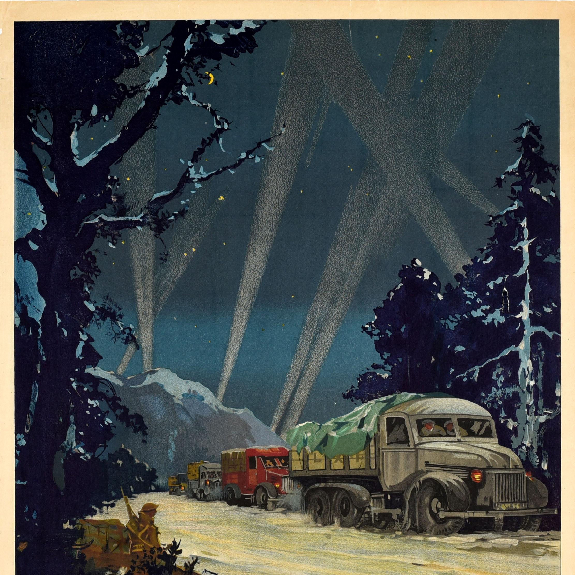 Original Vintage Cartel de Guerra Alimentando a 45 Millones Transporte Segunda Guerra Mundial Frank Mason - Print Negro de Frank Henry Mason