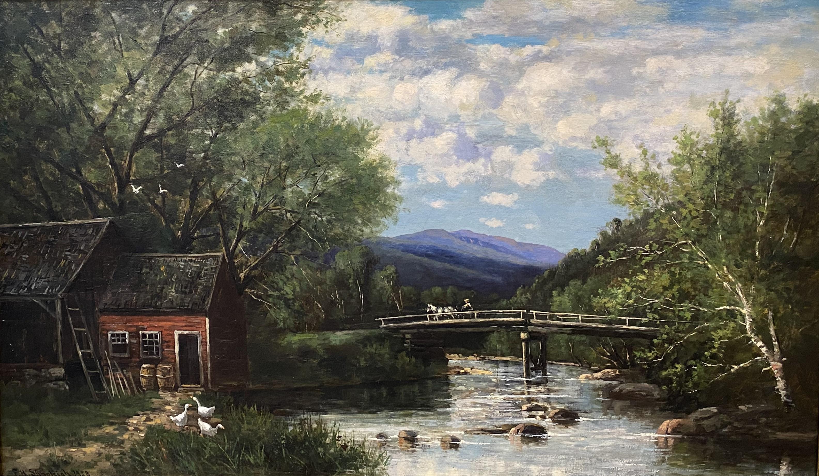 Monte Washington y río Saco en Hiram, Maine 1888 - Painting de Frank Henry Shapleigh