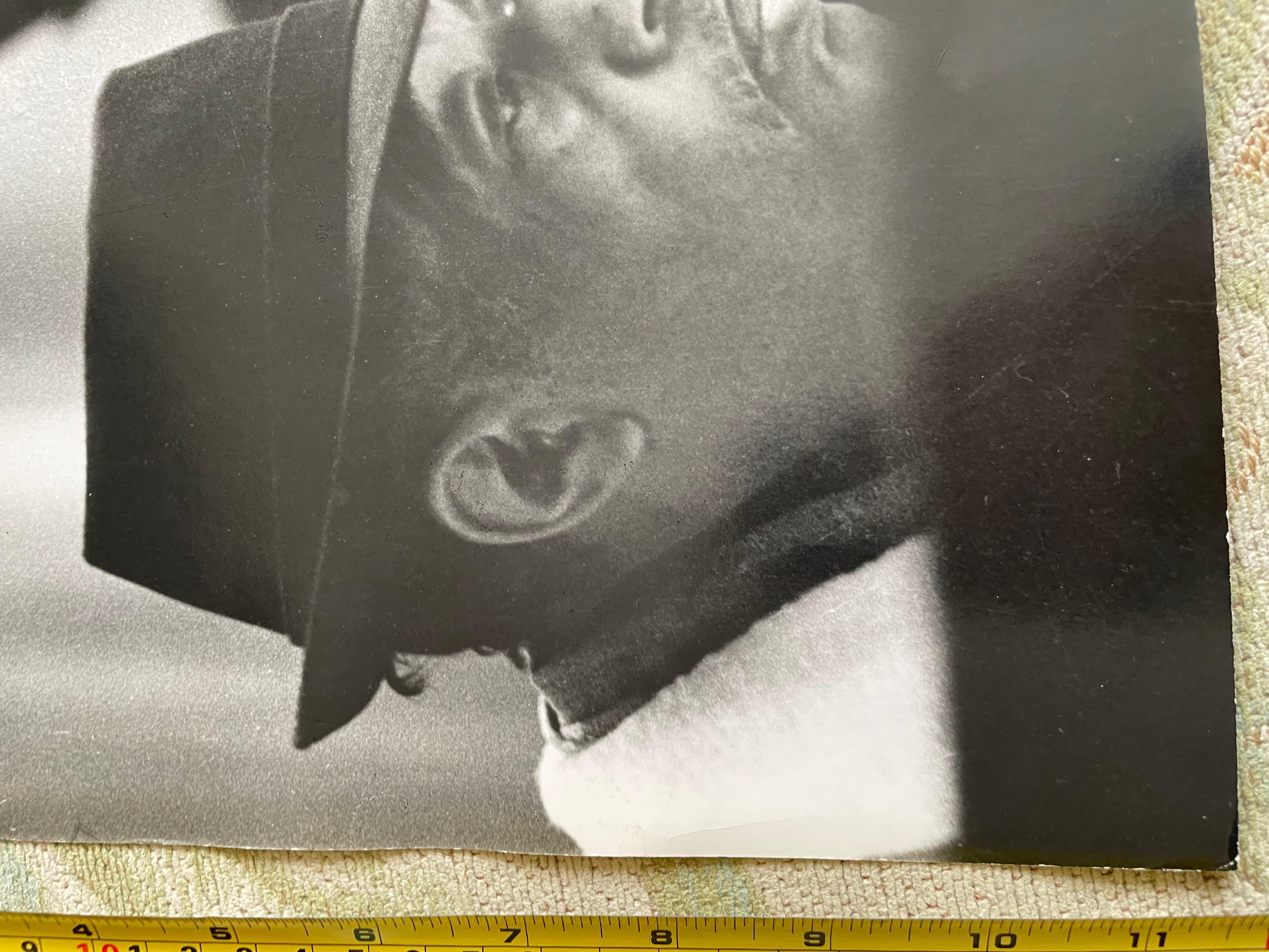 Duke Ellington with cigarette at rehearsals VINTAGE b/w hand print - Contemporary Photograph by Frank Herrmann