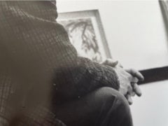 Frank Auerbach at Tate Gallery 1980s b/w silver print