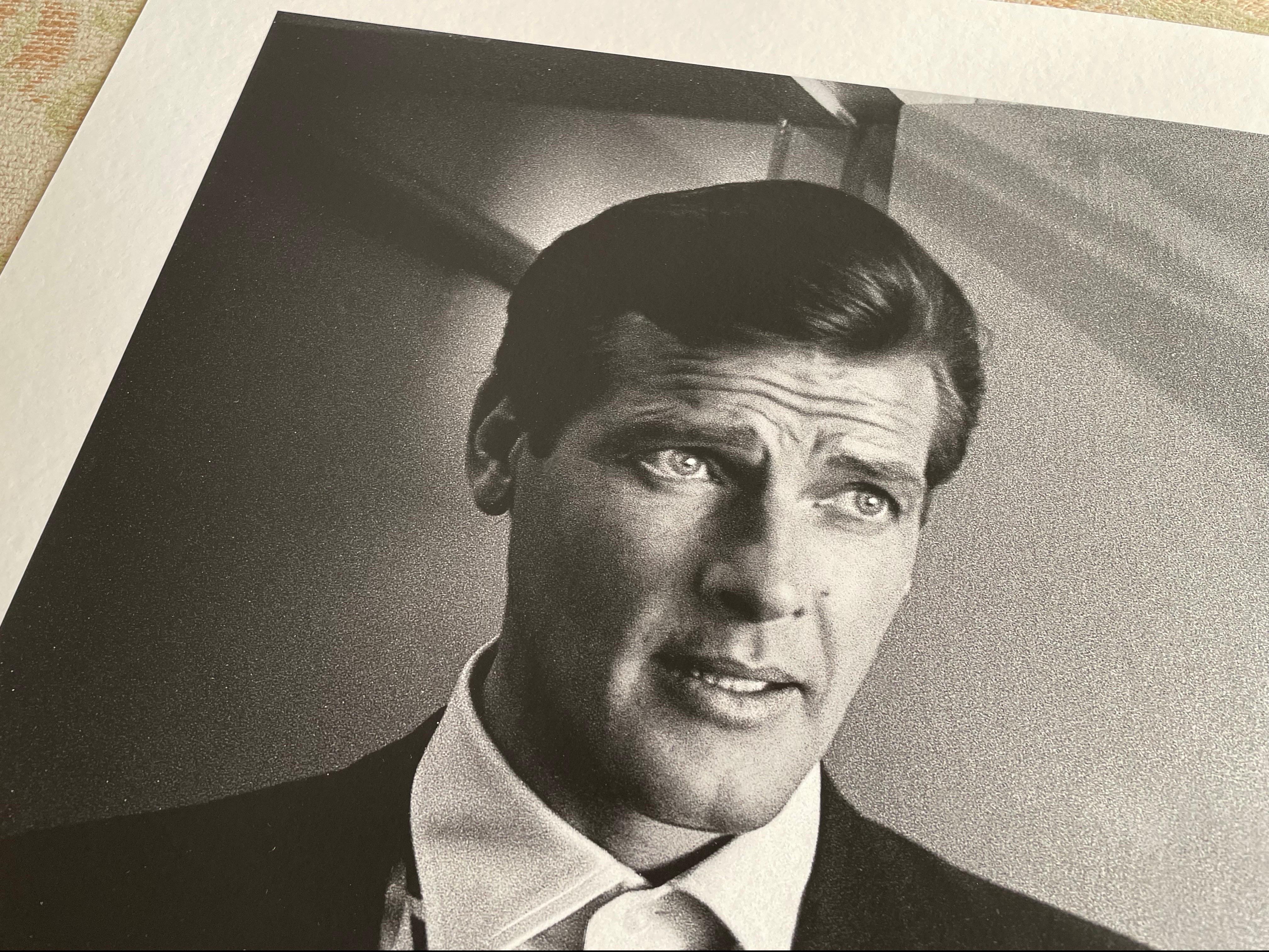Roger Moore as The Saint b/w limited edition archival pigment photograph - Photograph by Frank Herrmann