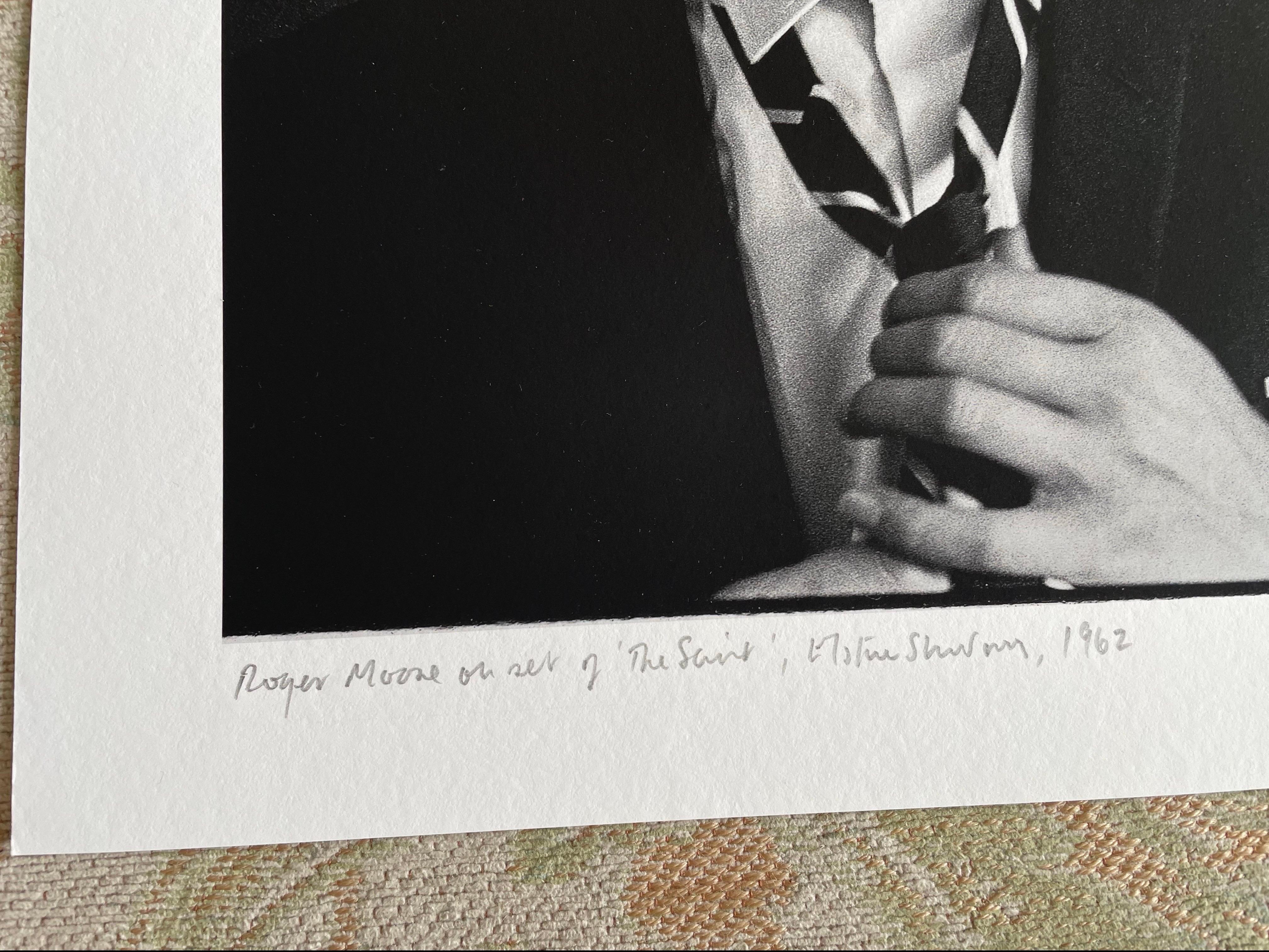 Roger Moore as The Saint b/w limited edition archival pigment photograph For Sale 4