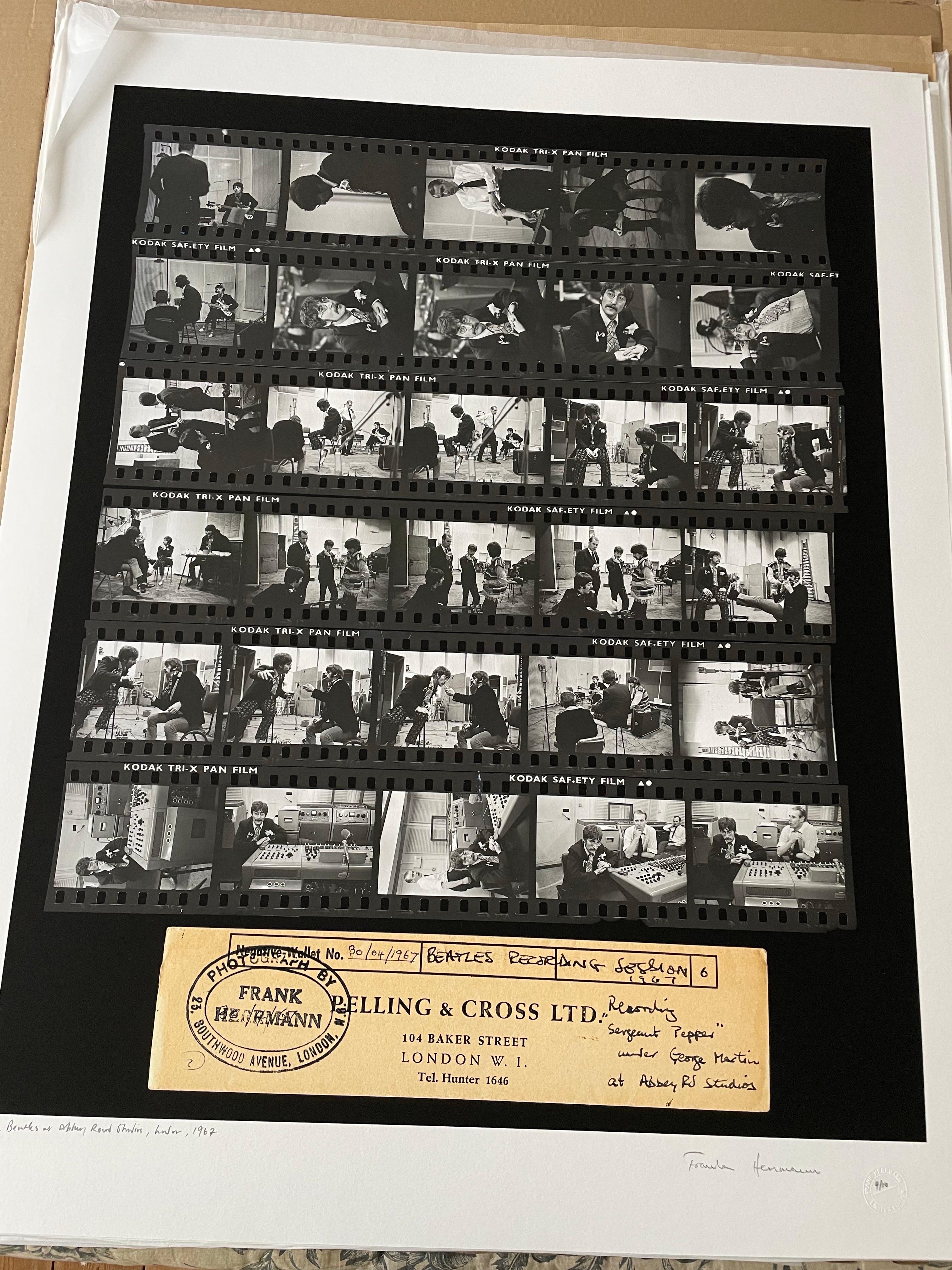 The Beatles a Abbey Rd OVERSIZE Foglio a contatto FONDO fotografia in b/n in vendita 13