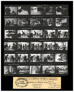 The Beatles at Abbey Rd OVERSIZE Contact sheet FOUND b/w photograph