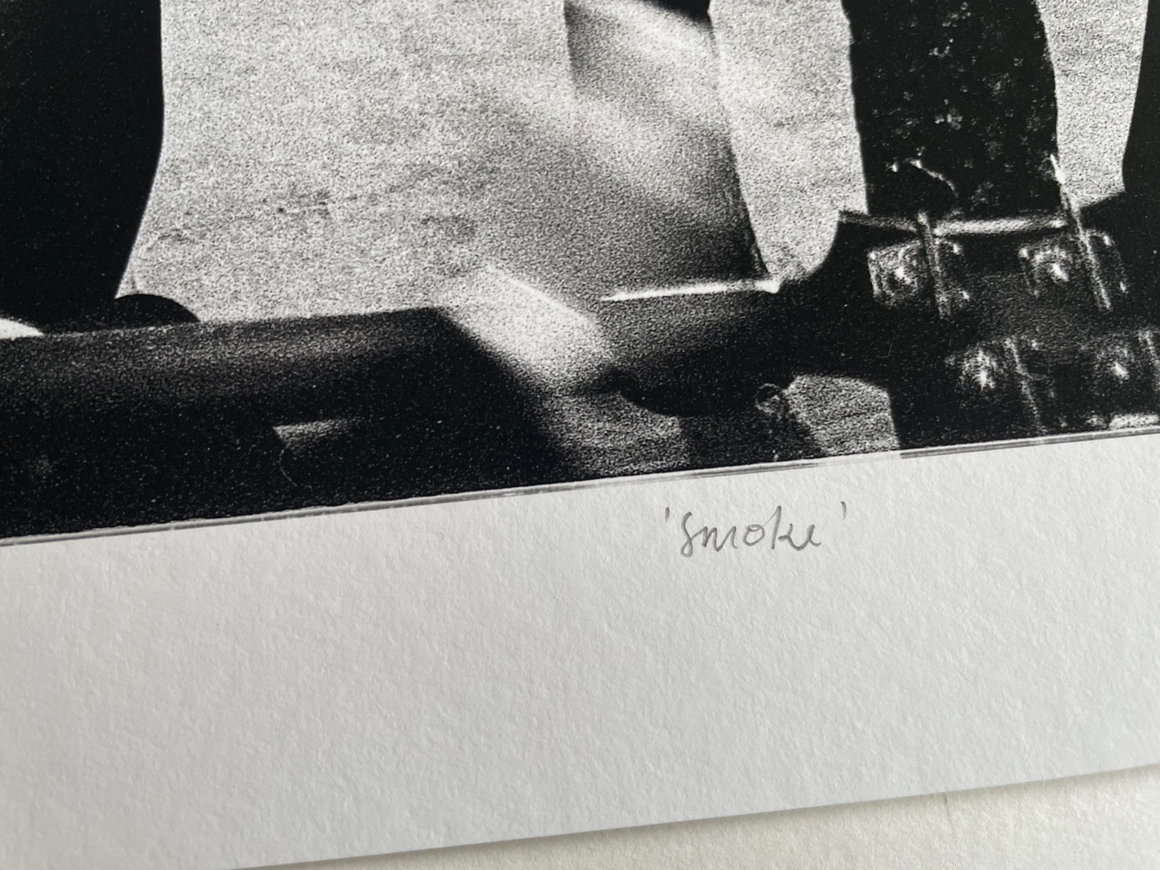 The Beatles at Abbey Road, 1967 'smoke' b/w photograph 17 x25 inch For Sale 2