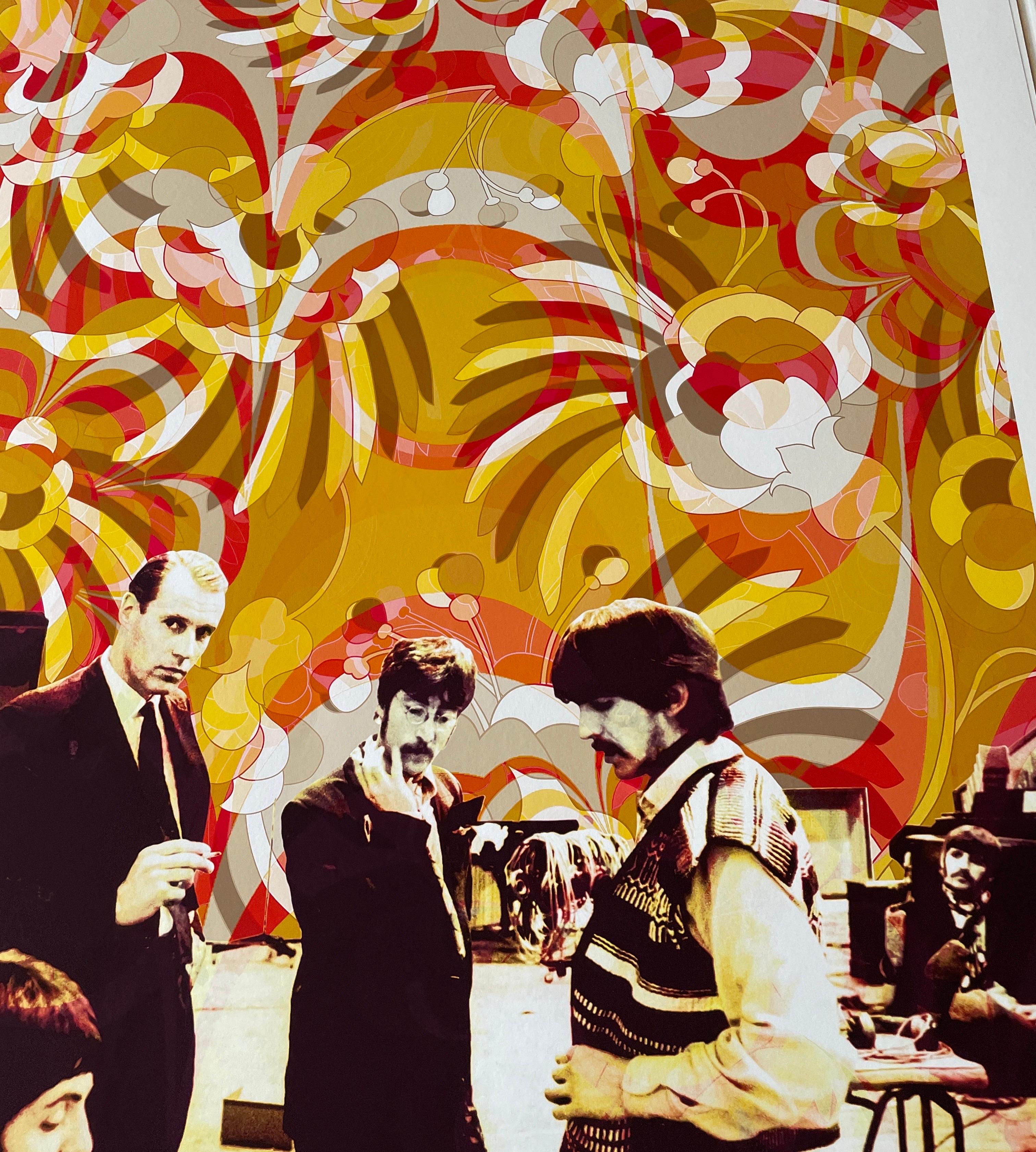 The Beatles at Abbey Rod 1967 impression couleur psychédélique en vente 7