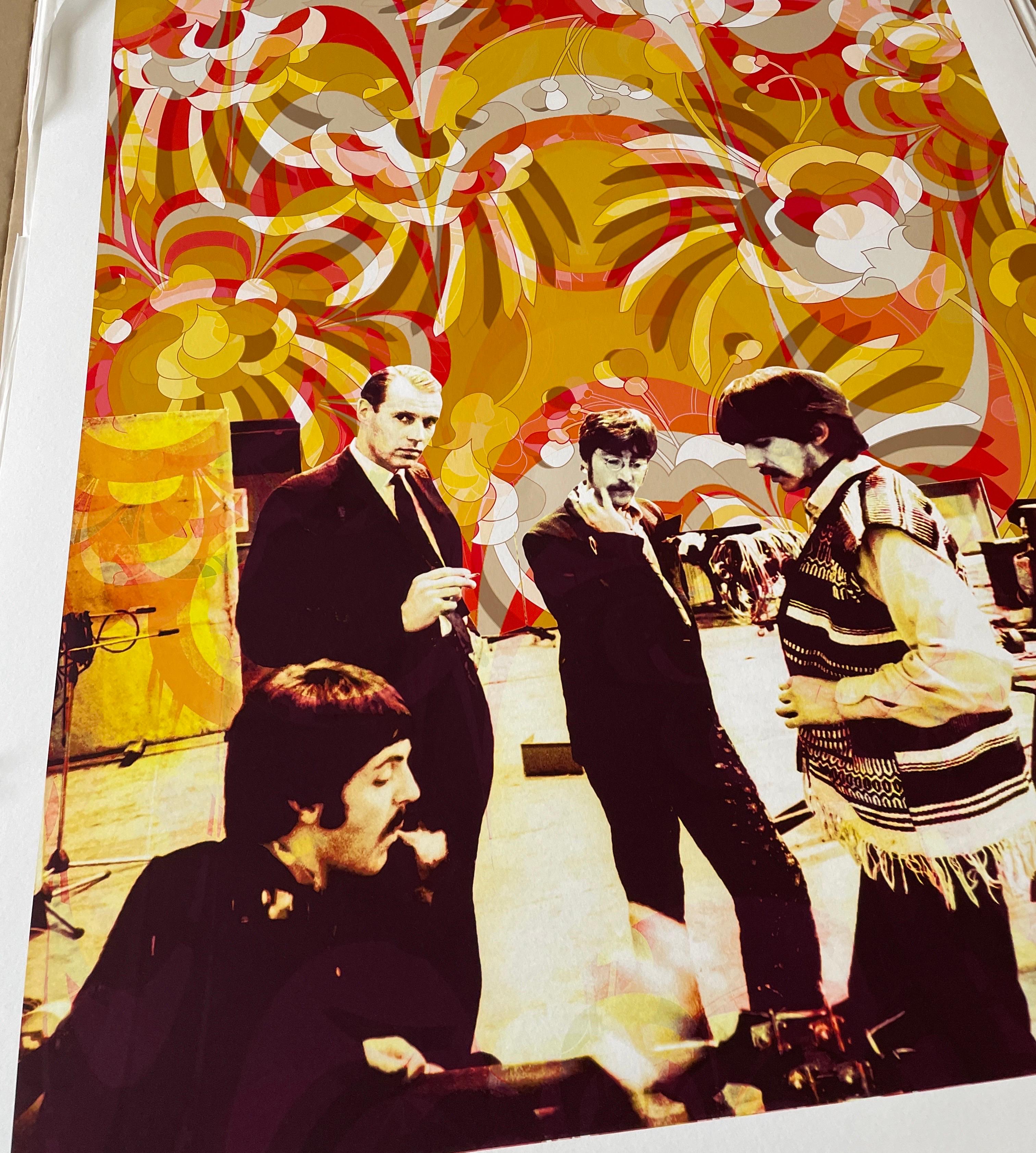 The Beatles at Abbey Rod 1967 impression couleur psychédélique en vente 9
