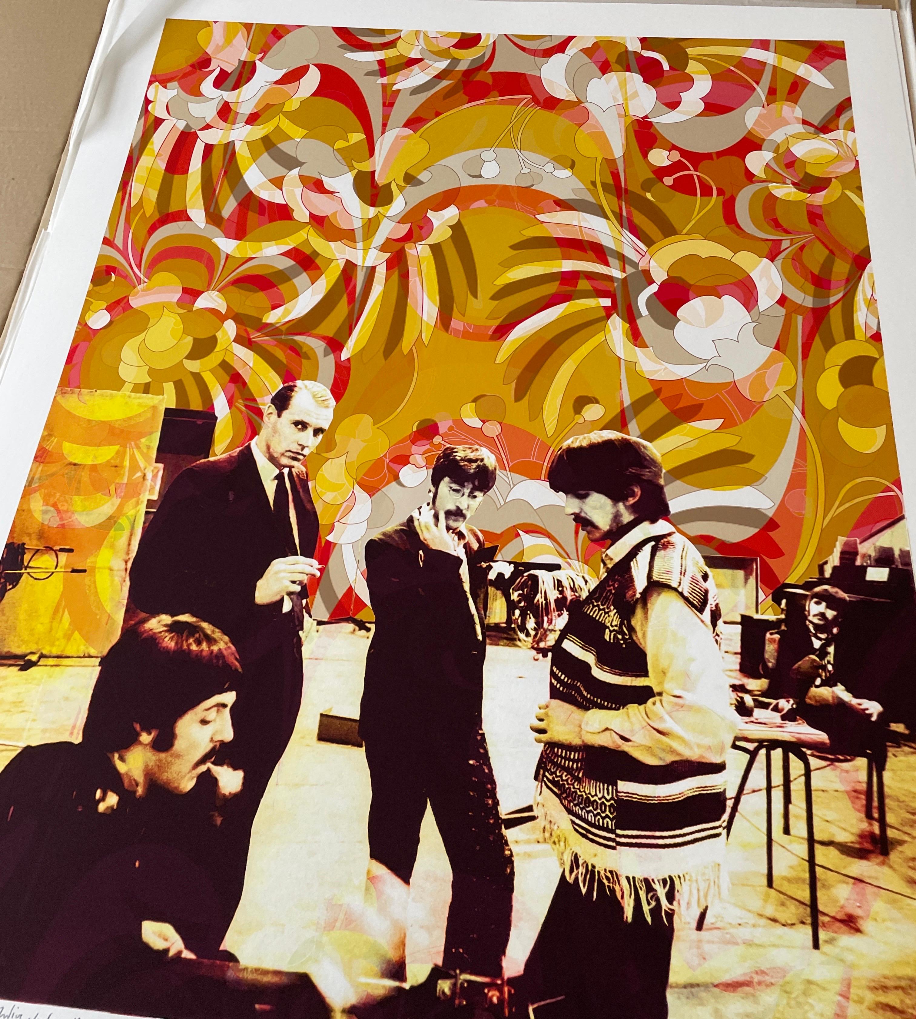 The Beatles at Abbey Rod 1967 impression couleur psychédélique en vente 13